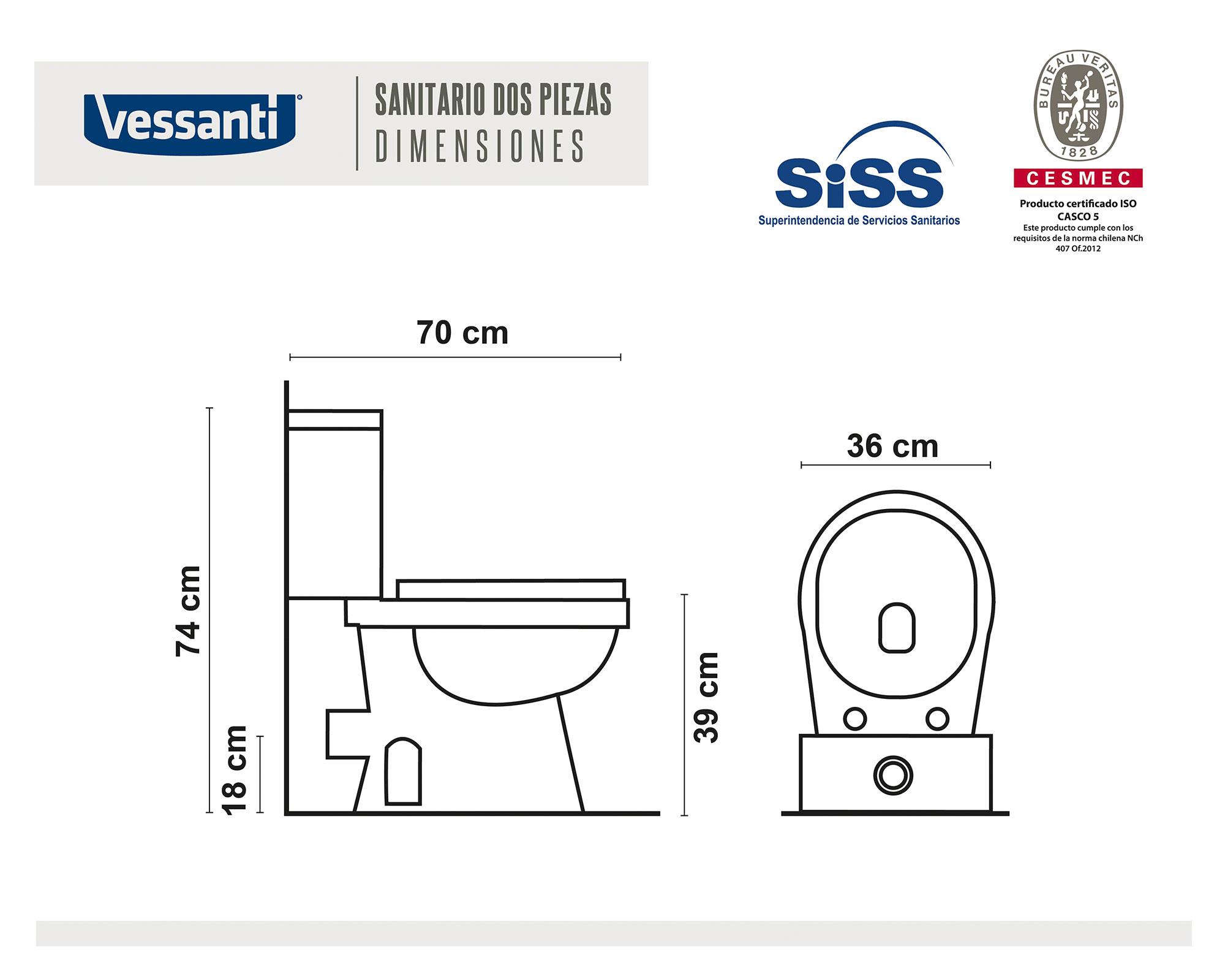 Sanitario 18 cm asiento cierre suave Aure blanco 2 piezas-5