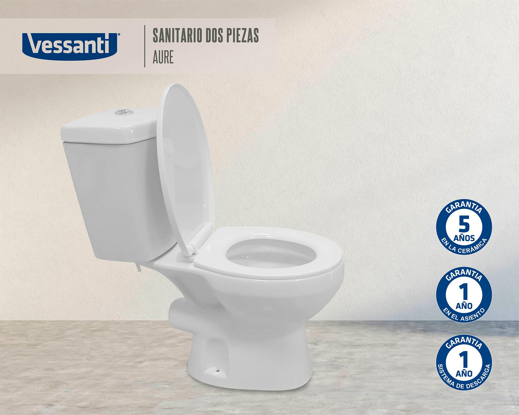 Sanitario 18 cm asiento cierre suave Aure blanco 2 piezas-2