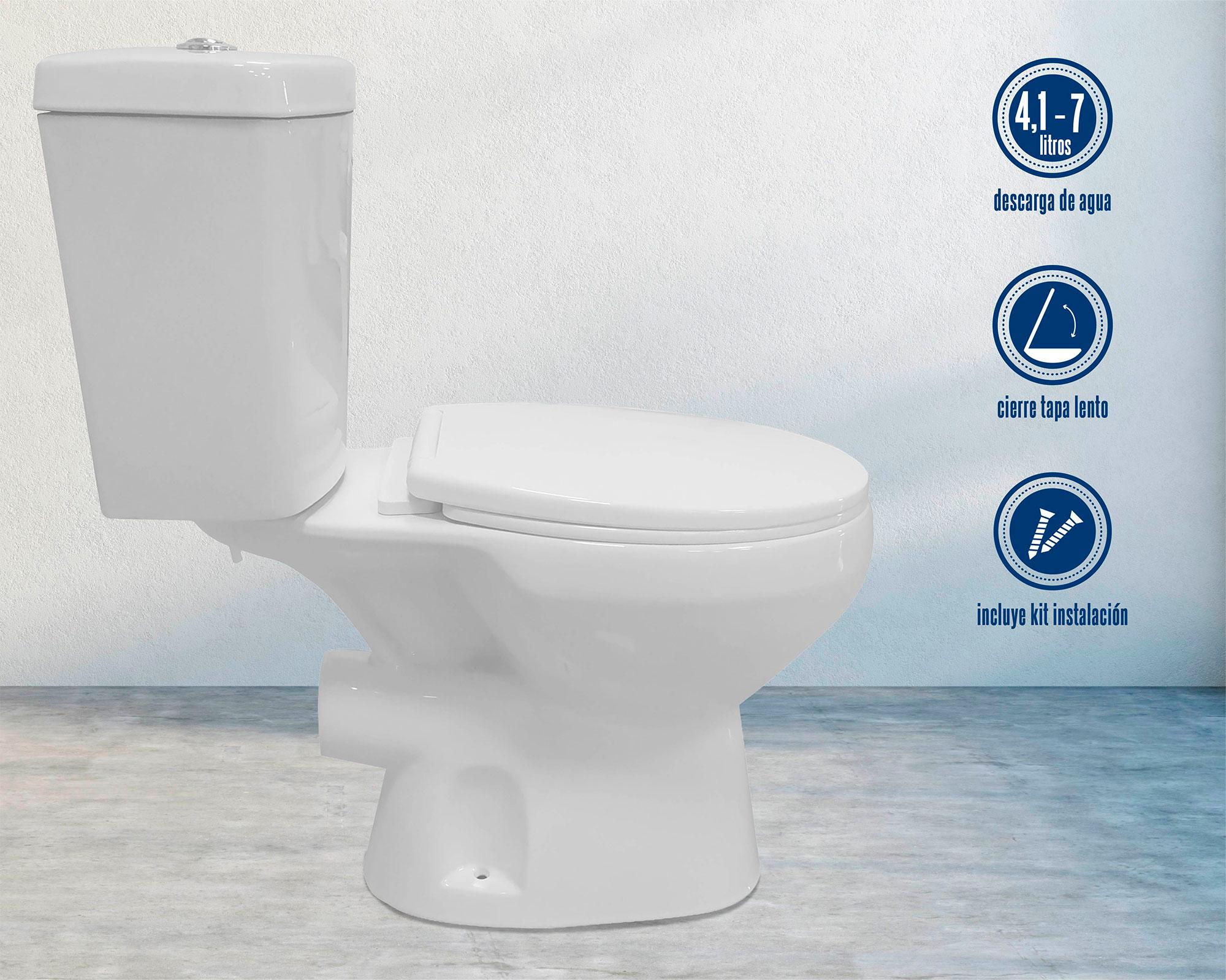 Sanitario 18 cm asiento cierre suave Aure blanco 2 piezas-4