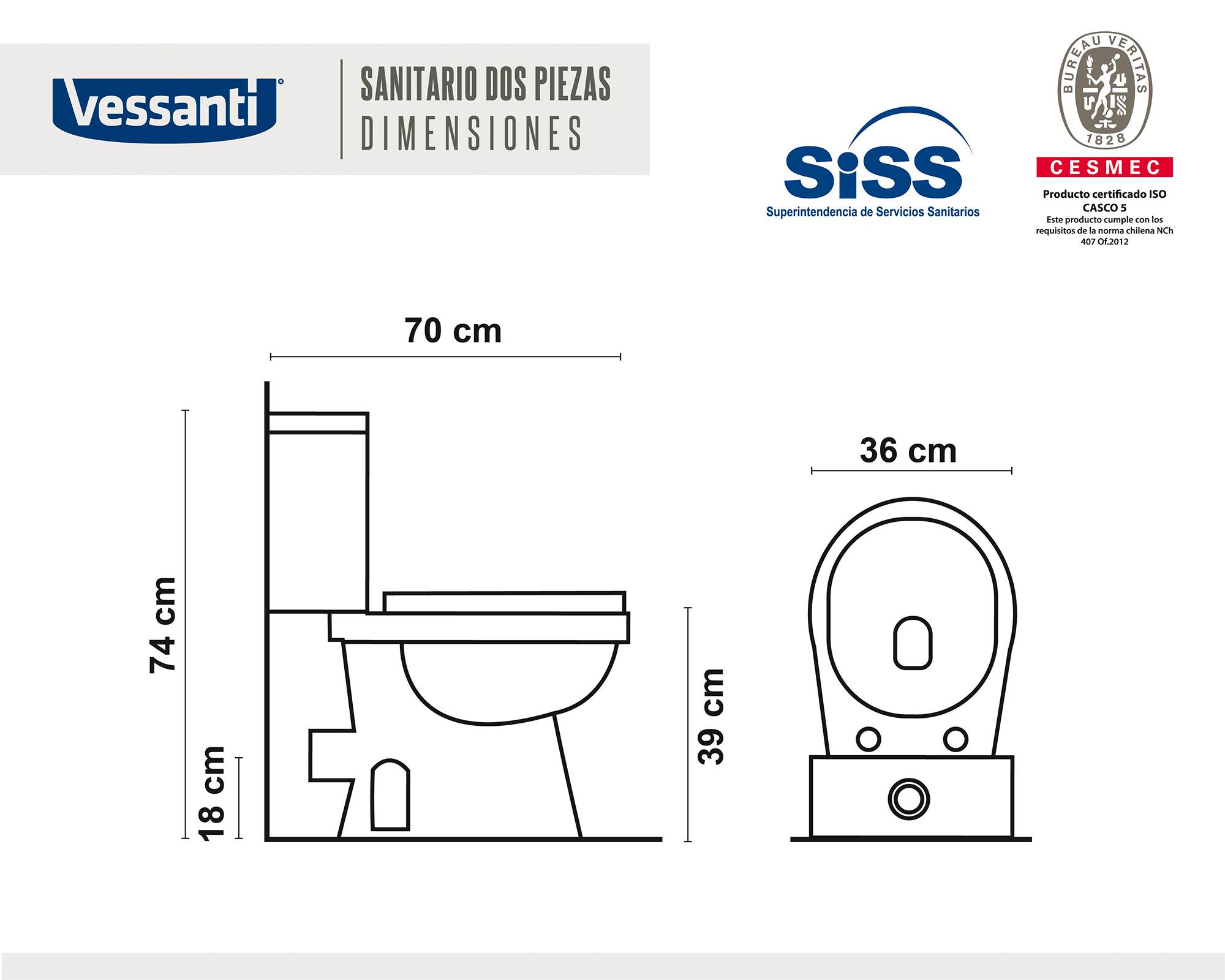 Sanitario 18 cm asiento cierre suave Aure blanco 2 piezas-6