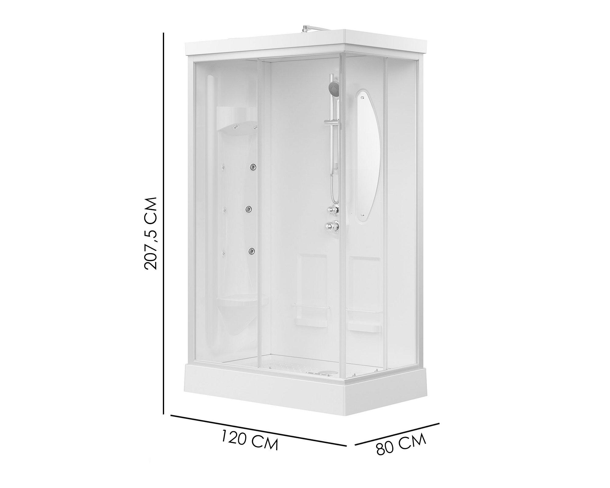 Cabina ducha 207,5x120x80 cm 8 jets Vessanti-4