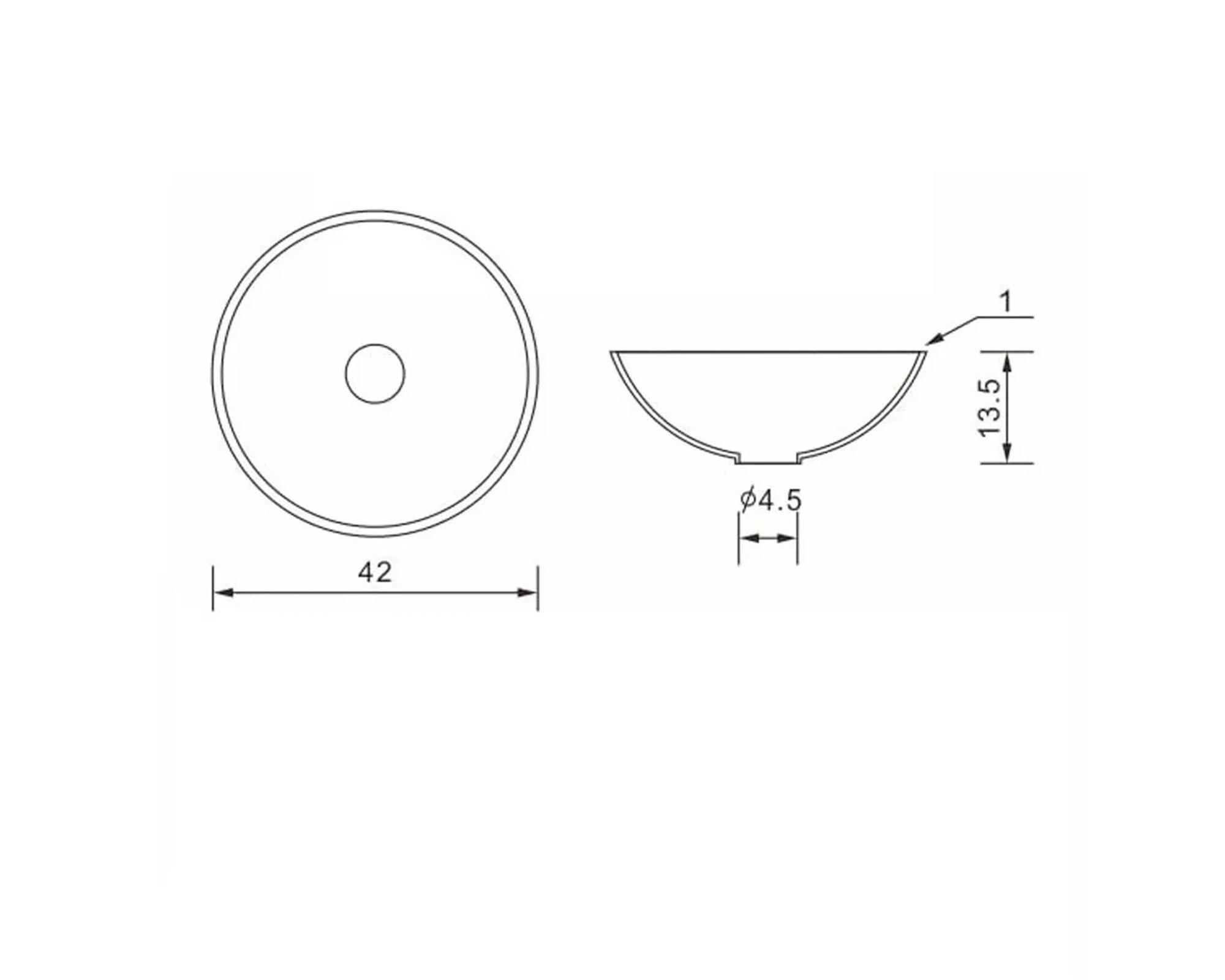 Lavamanos sobreponer 42 cm vidrio Vessanti-3