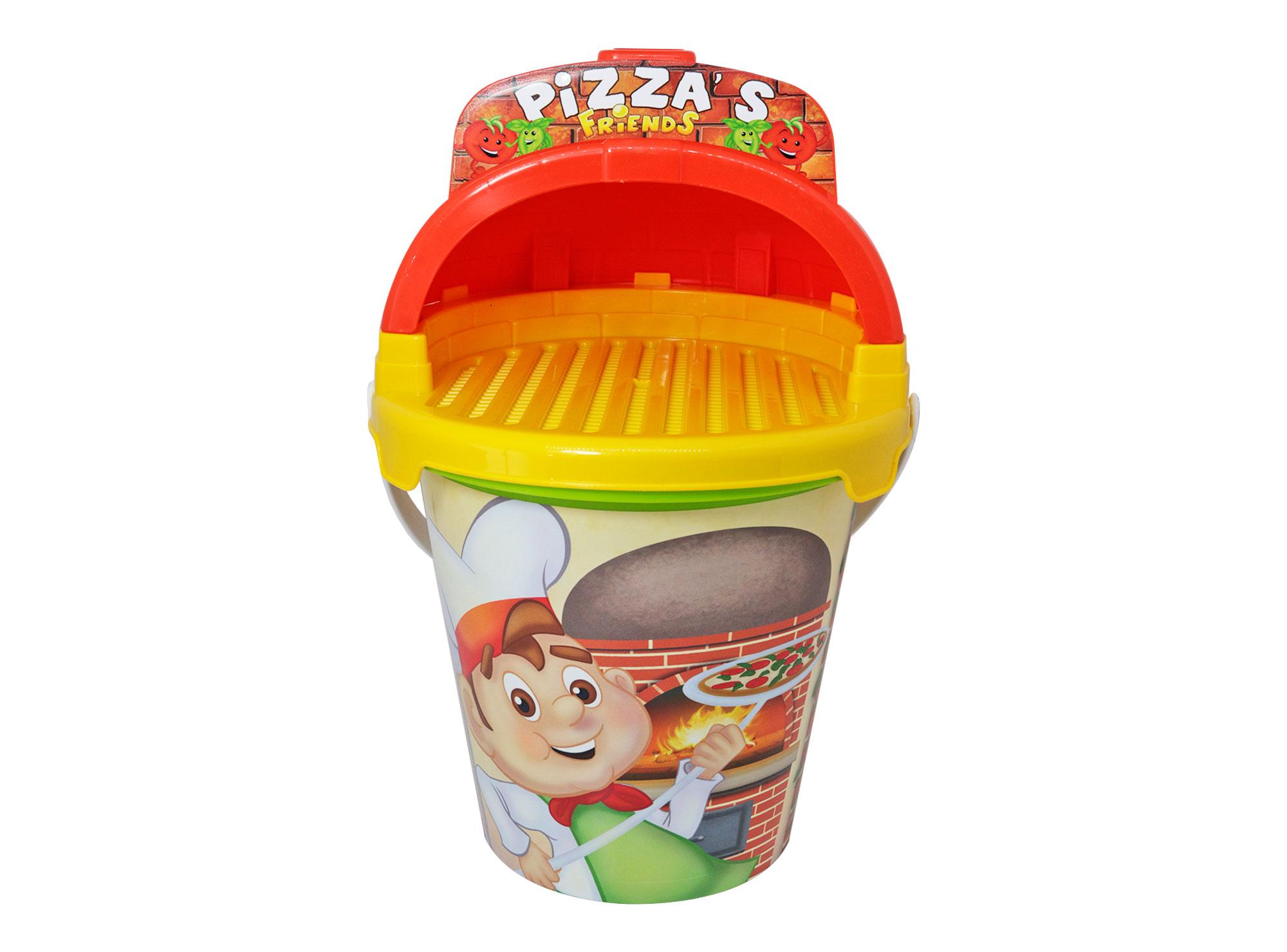 Balde playa infantil 7 piezas Pizza friends-1