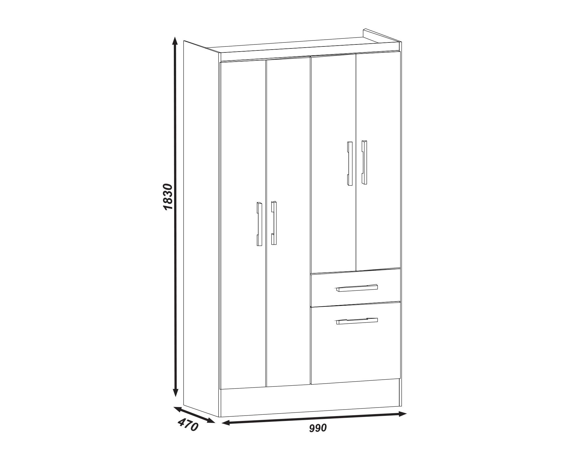 Clóset 4 puertas 1 cajón 1 zapatero crema M+Design-4