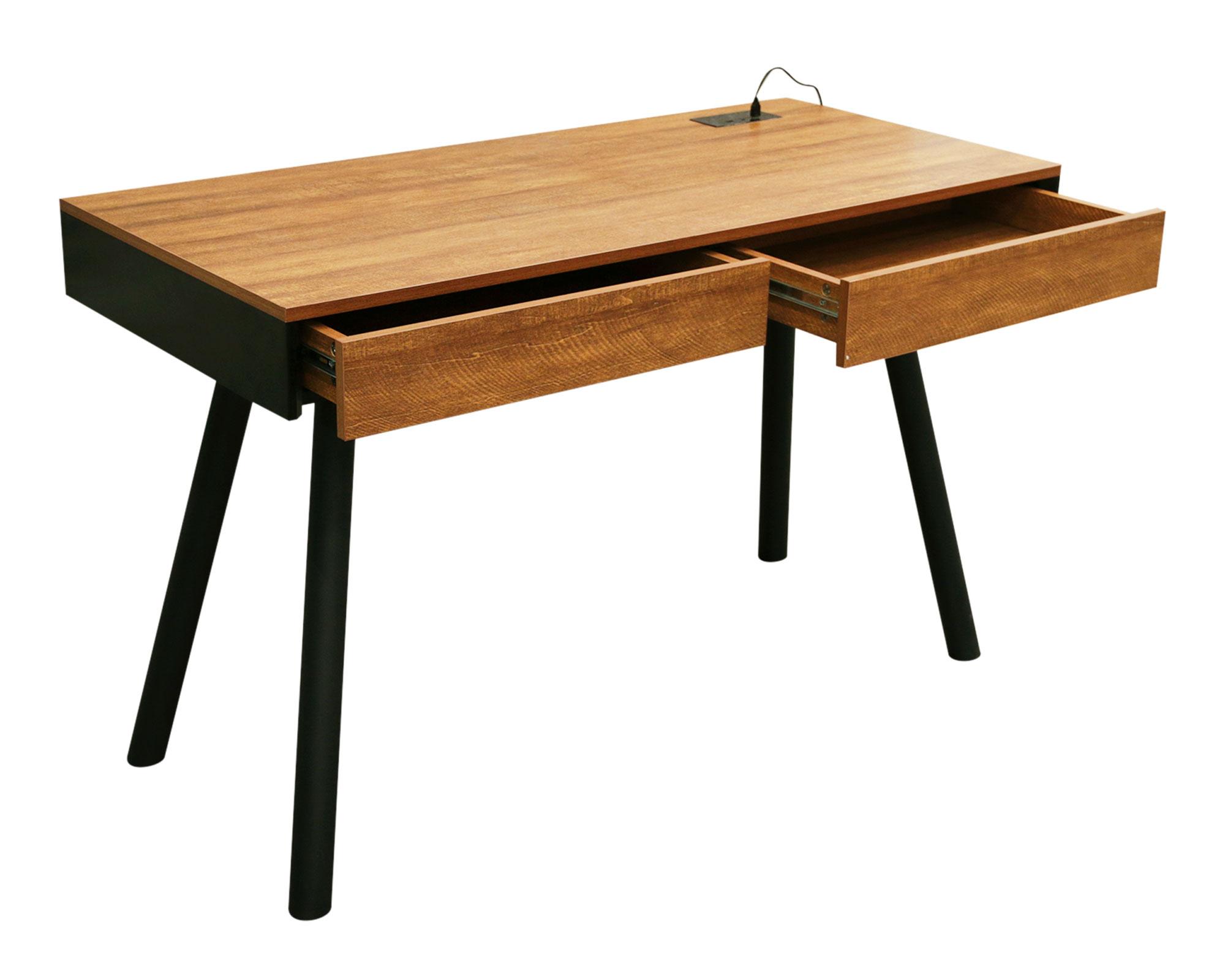 Escritorio 2 cajones con parlantes natural M+Design-2