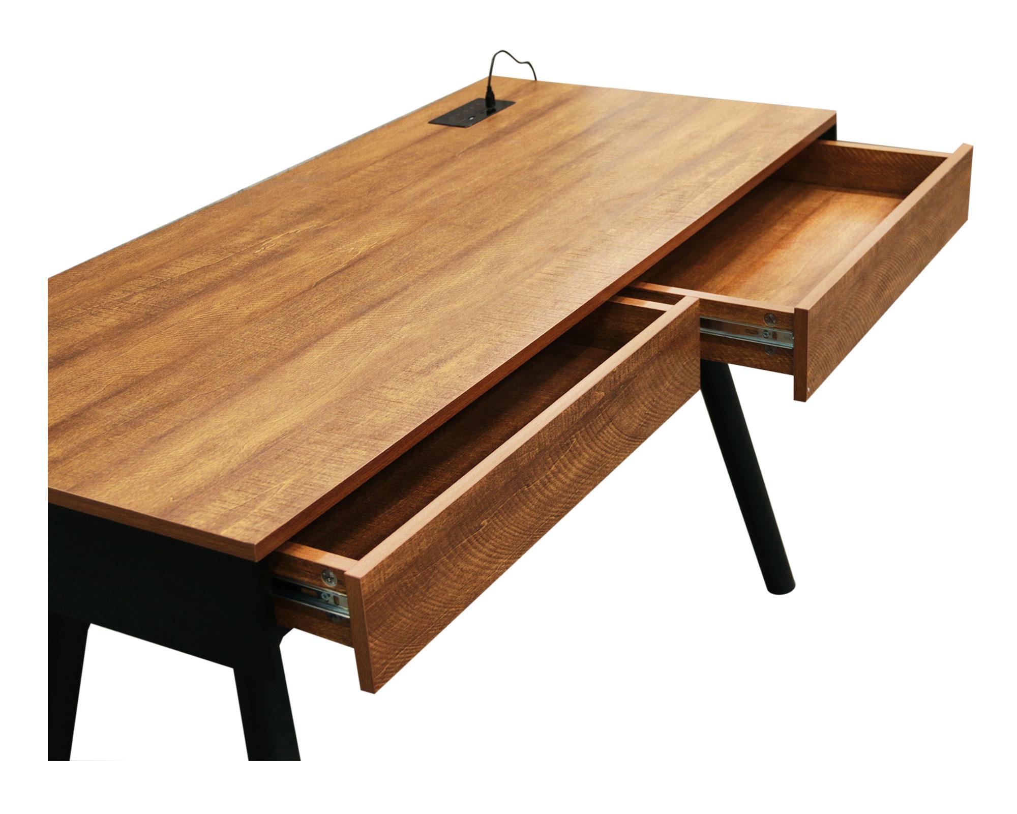 Escritorio 2 cajones con parlantes natural M+Design-3