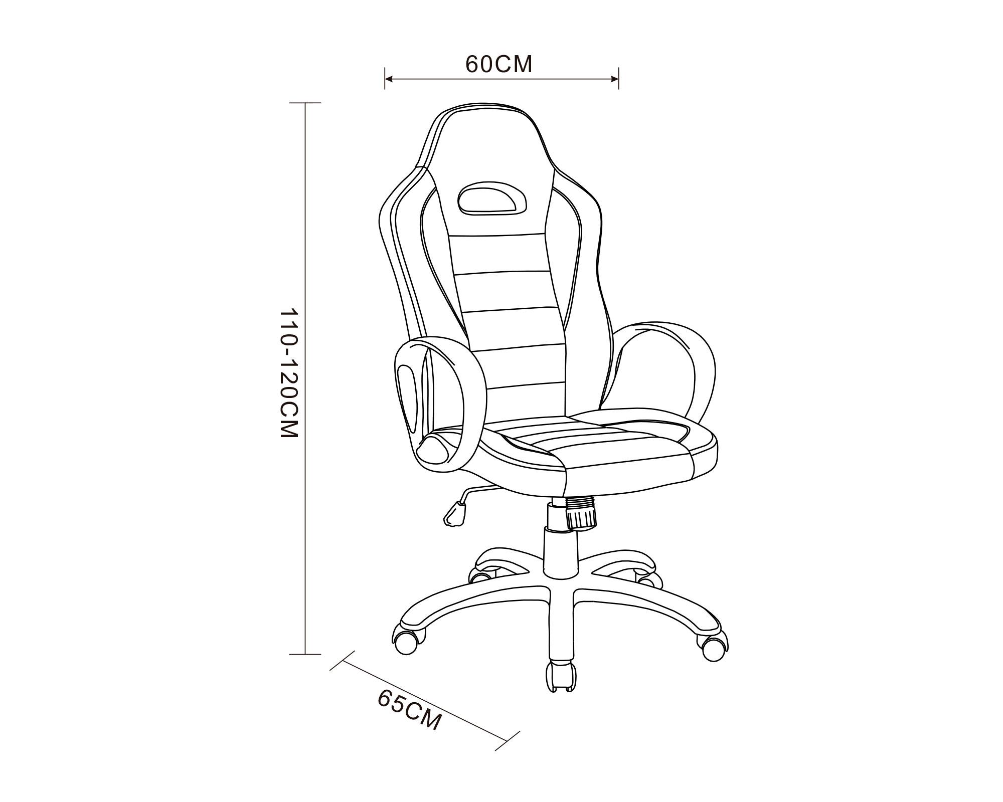 Silla de escritorio ejecutiva Gamer 0246 negro/gris M+Design-4