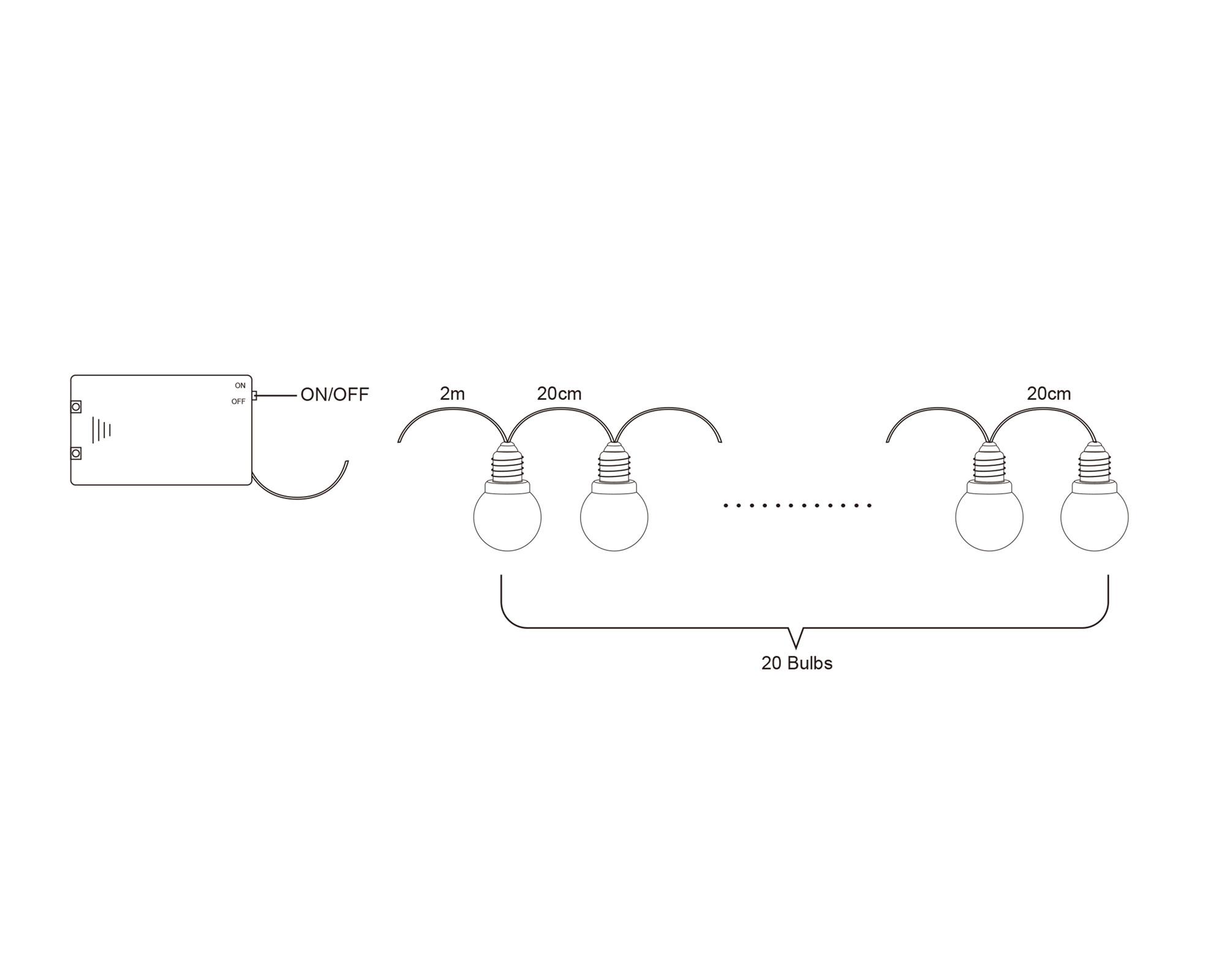 Guirnalda LED 20L bombillo Abitare-4