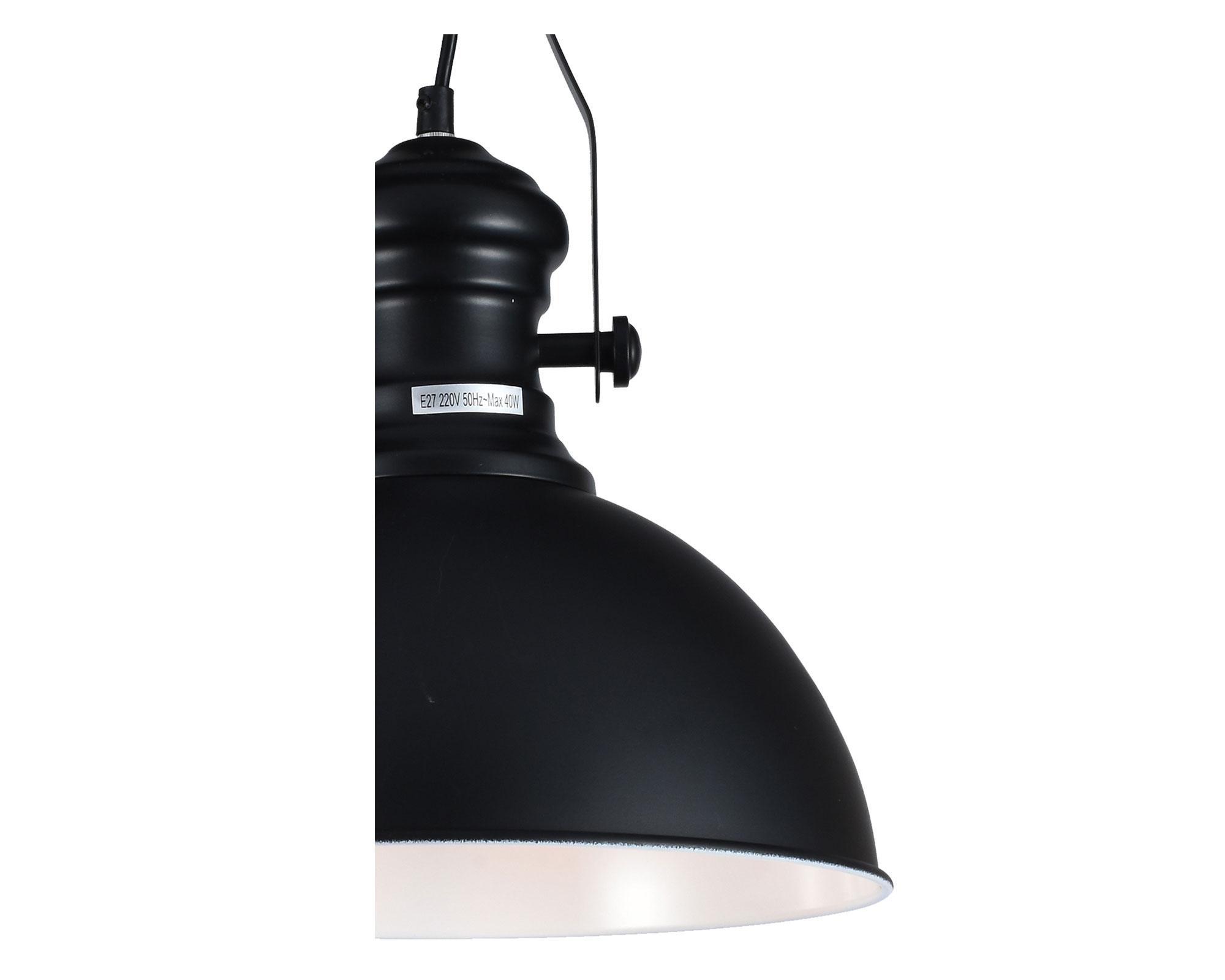 Lámpara colgar 1L E27 Factory negro Abitare-1