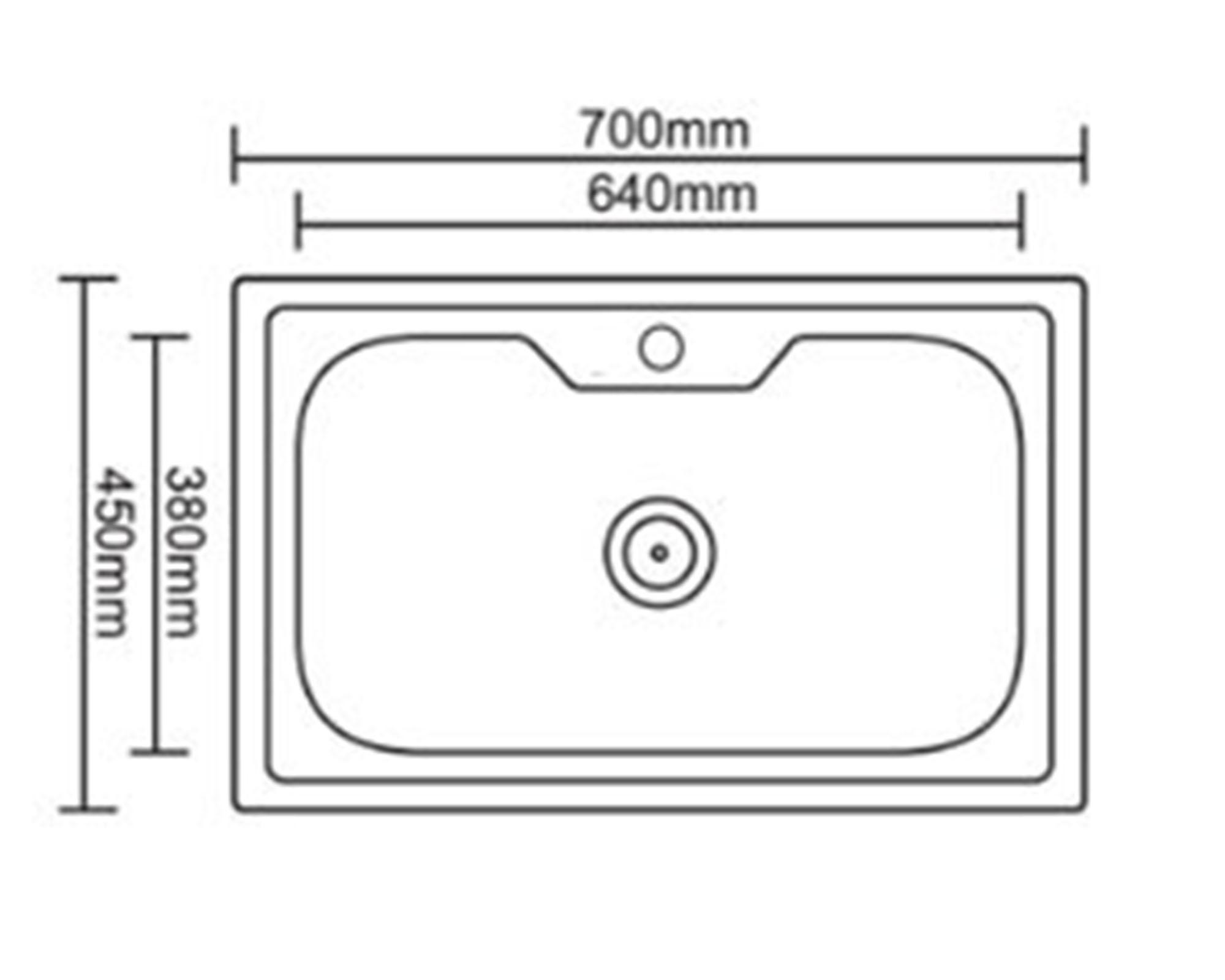 Lavaplatos Brooklyn 70x45x22 cm empotrado BS-1