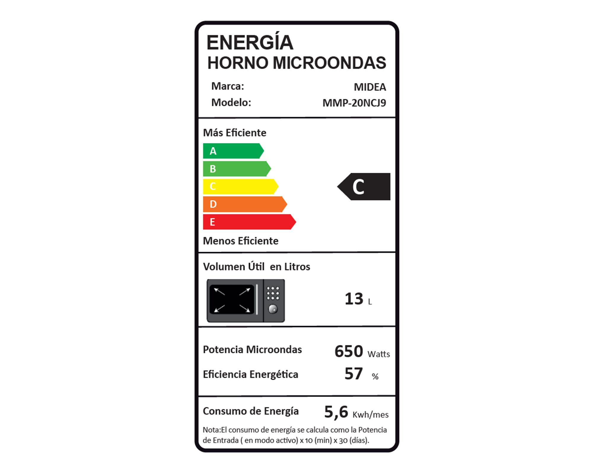 Microondas 20 litros MMP-20NCJ9 gris Midea-6