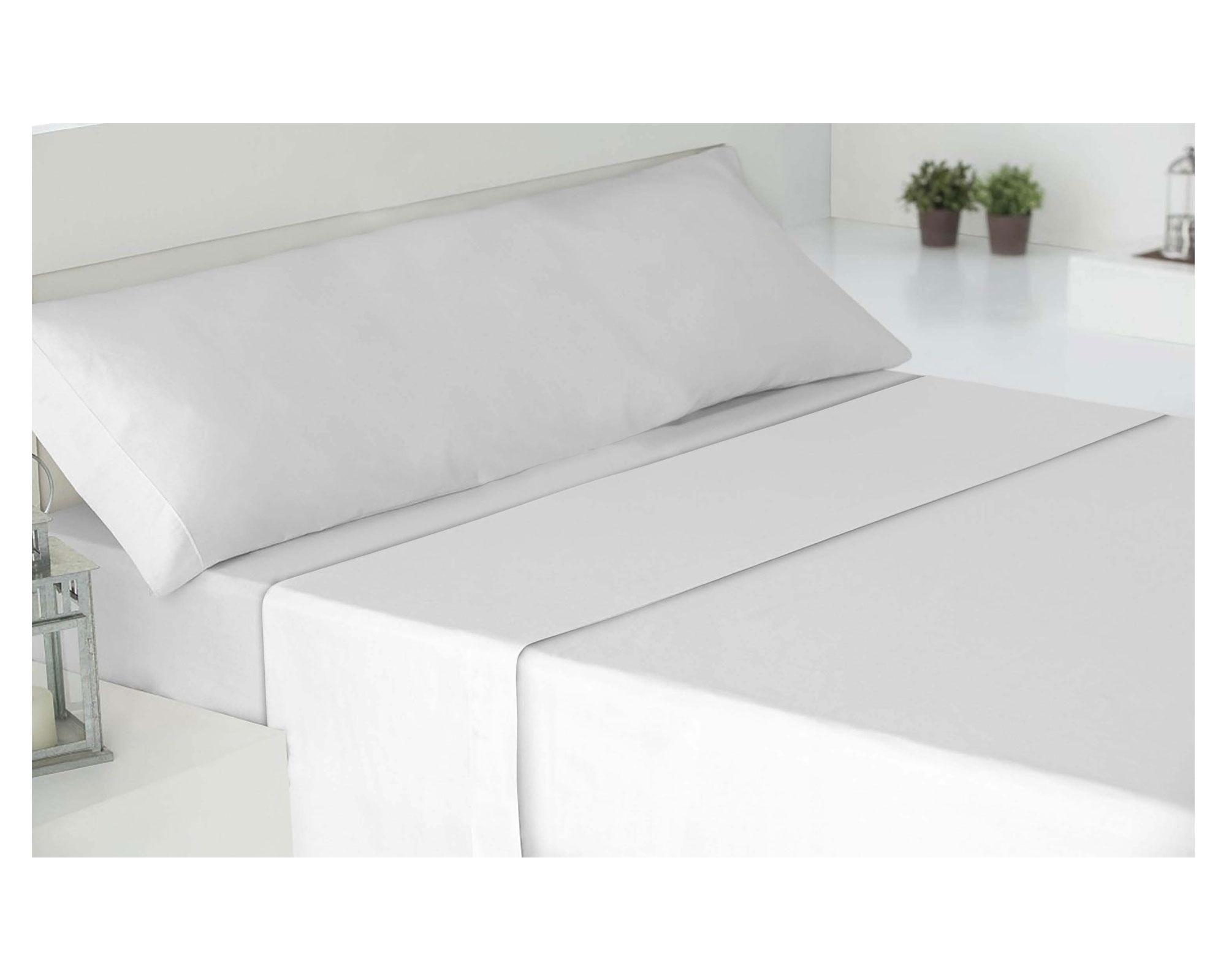 Juego sábanas 1,5 plazas 180 hilos blanco Cotidiana-1