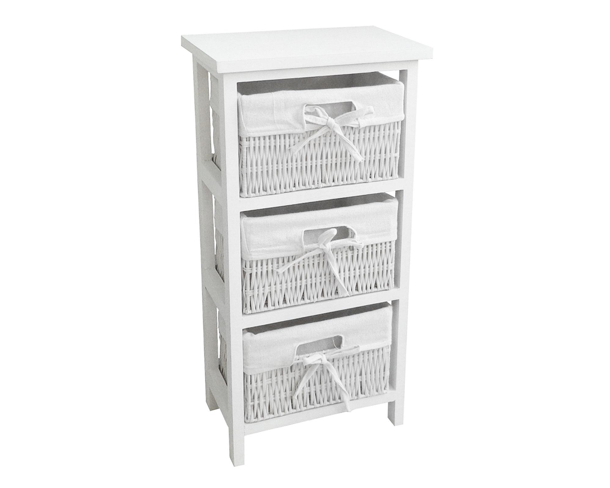 Mueble organizador 3 canastos blanco Cotidiana-0