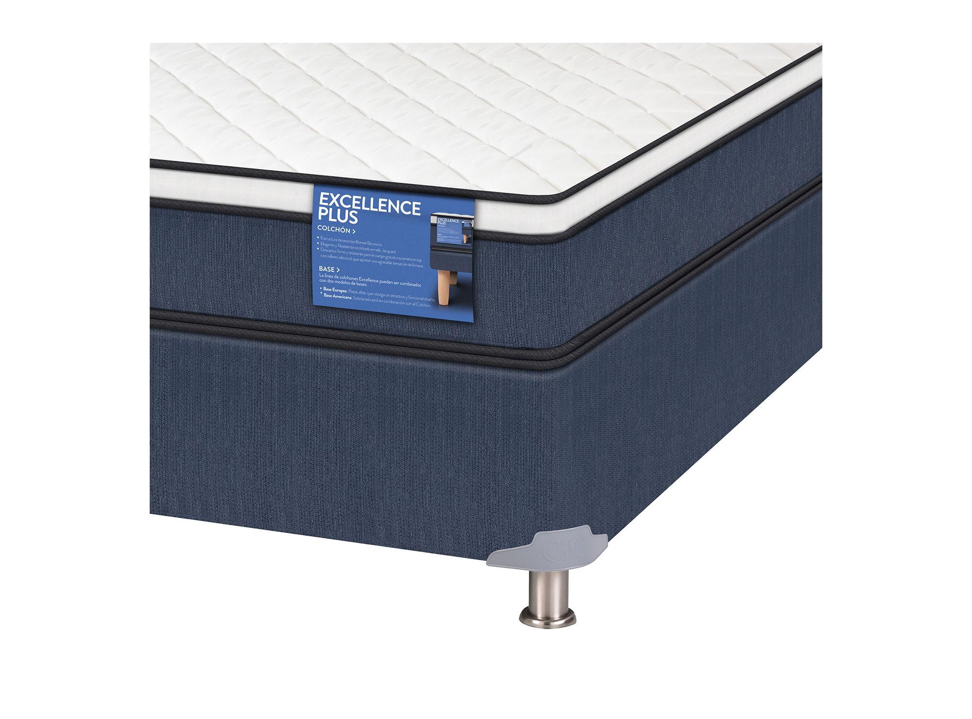 Box americano 2 plazas Excellence plus base dividida + almohadas Cic-2