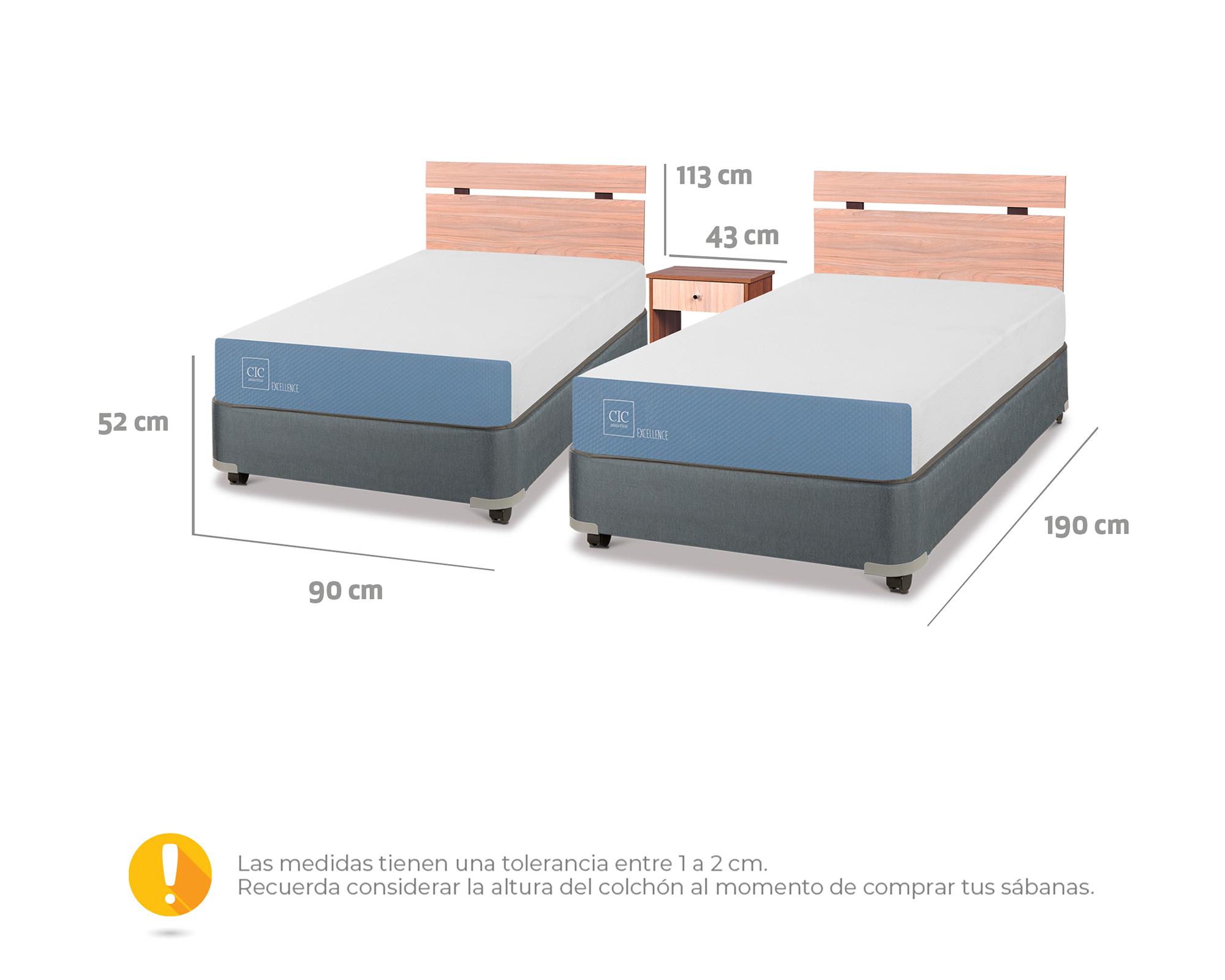 Dúplex box americano 1 plaza x 190 cm Excellence + set Olmo Cic-5