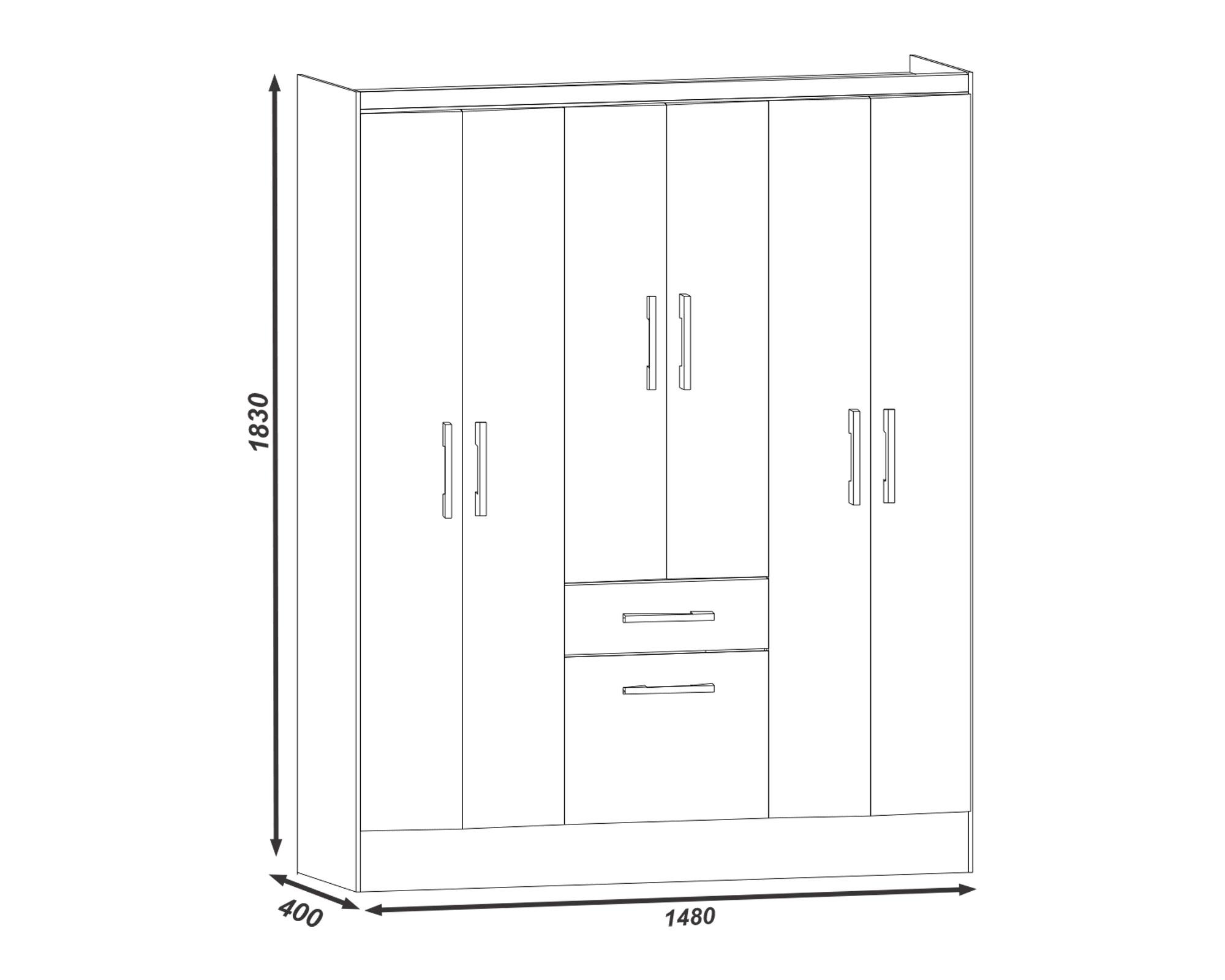 Clóset 6 puertas 1 cajón 1 zapatero Moca M+Design-4