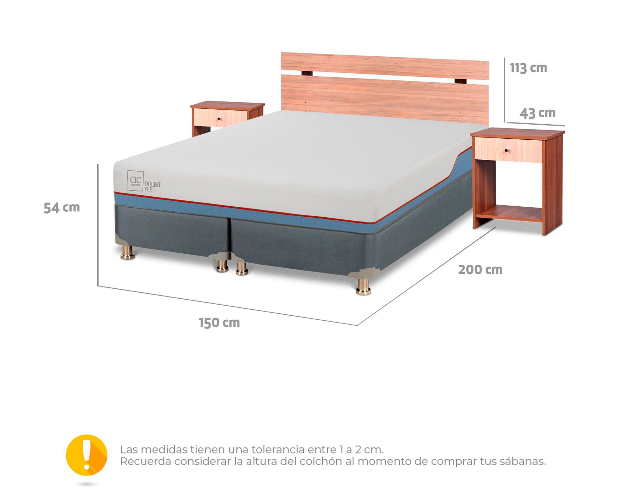 Cama americana Excellence Plus 2 plazas base dividida + set Olmo-5