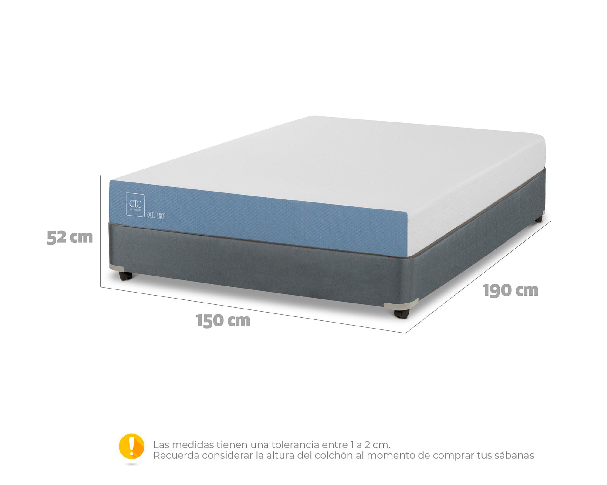 Box americano 2 plazas x 190 cm Excellence + almohadas Cic-5