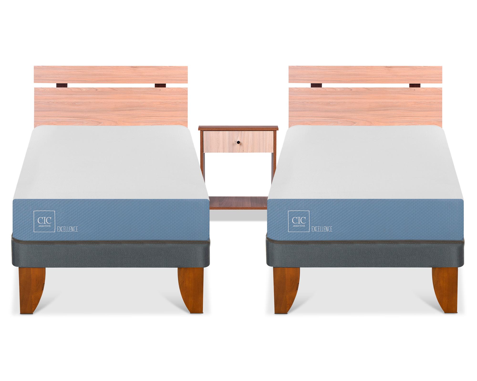Dúplex cama europea 1 plaza x 190 cm Excellence + set Olmo Cic-0