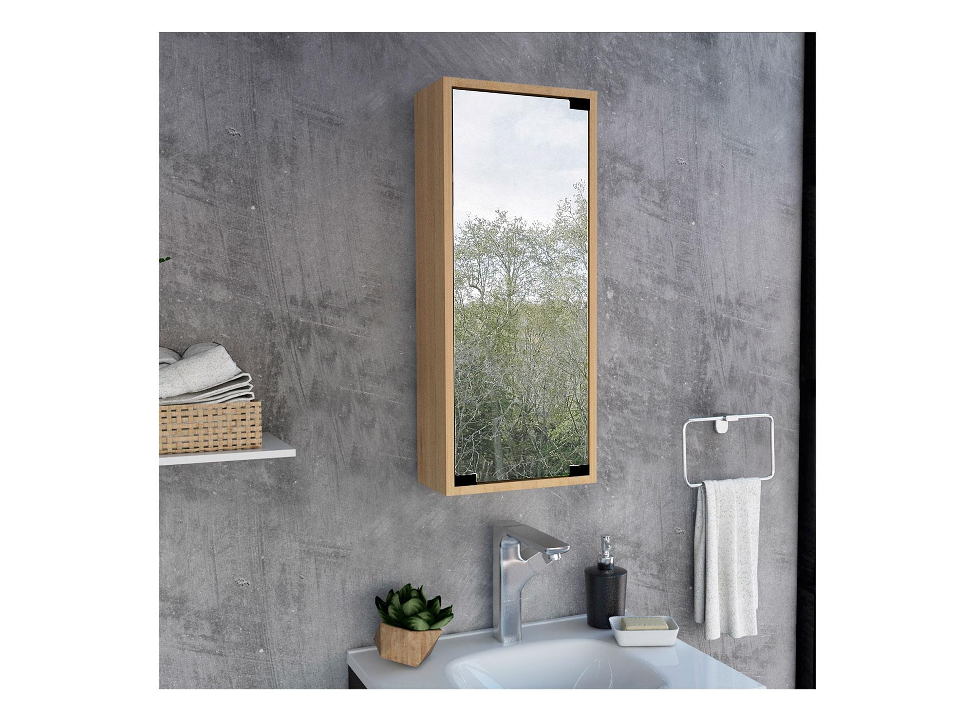 Gabinete baño 1 puerta Bosco rovere TuHome.-5