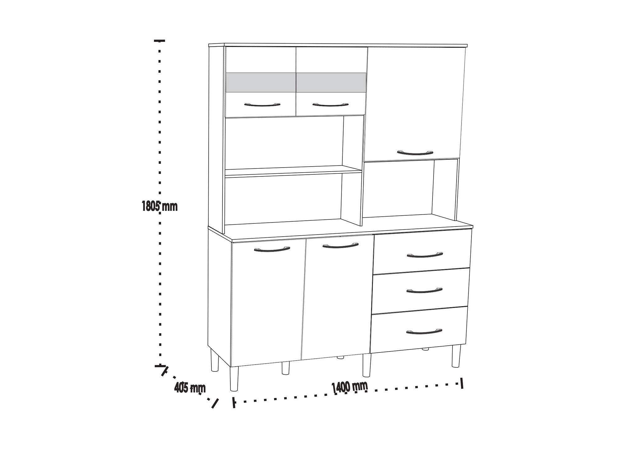 Kit cocina 5 puertas 3 cajones Remo malte/carvalo viena Favatex-5