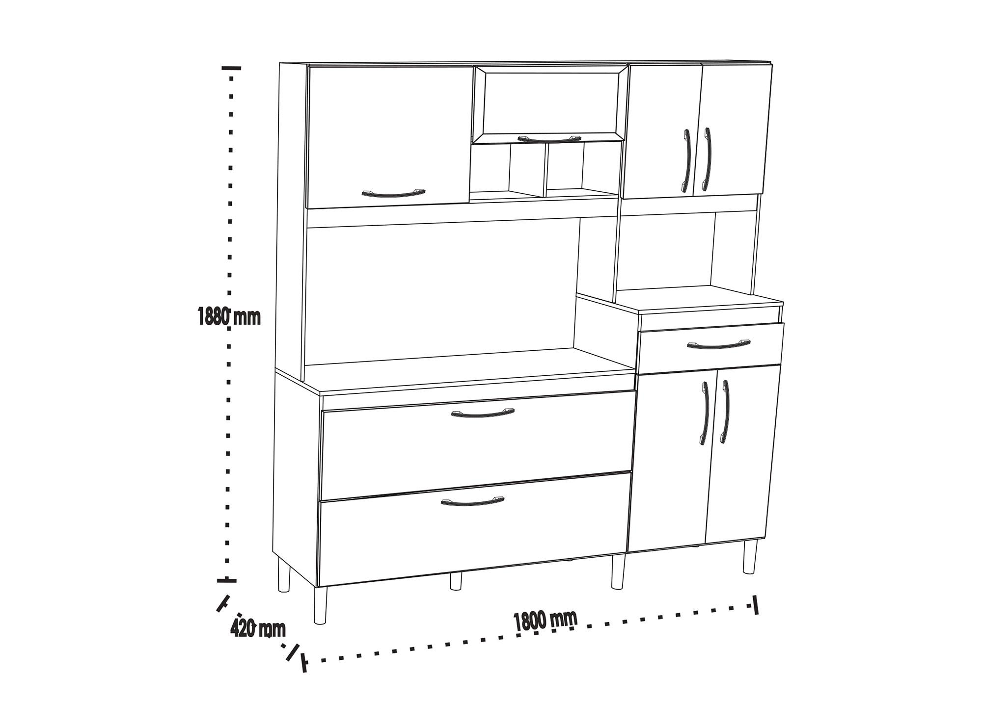 Kit cocina 8 puertas 1 cajón Bahamas blanco/carvalo viena Favatex-5