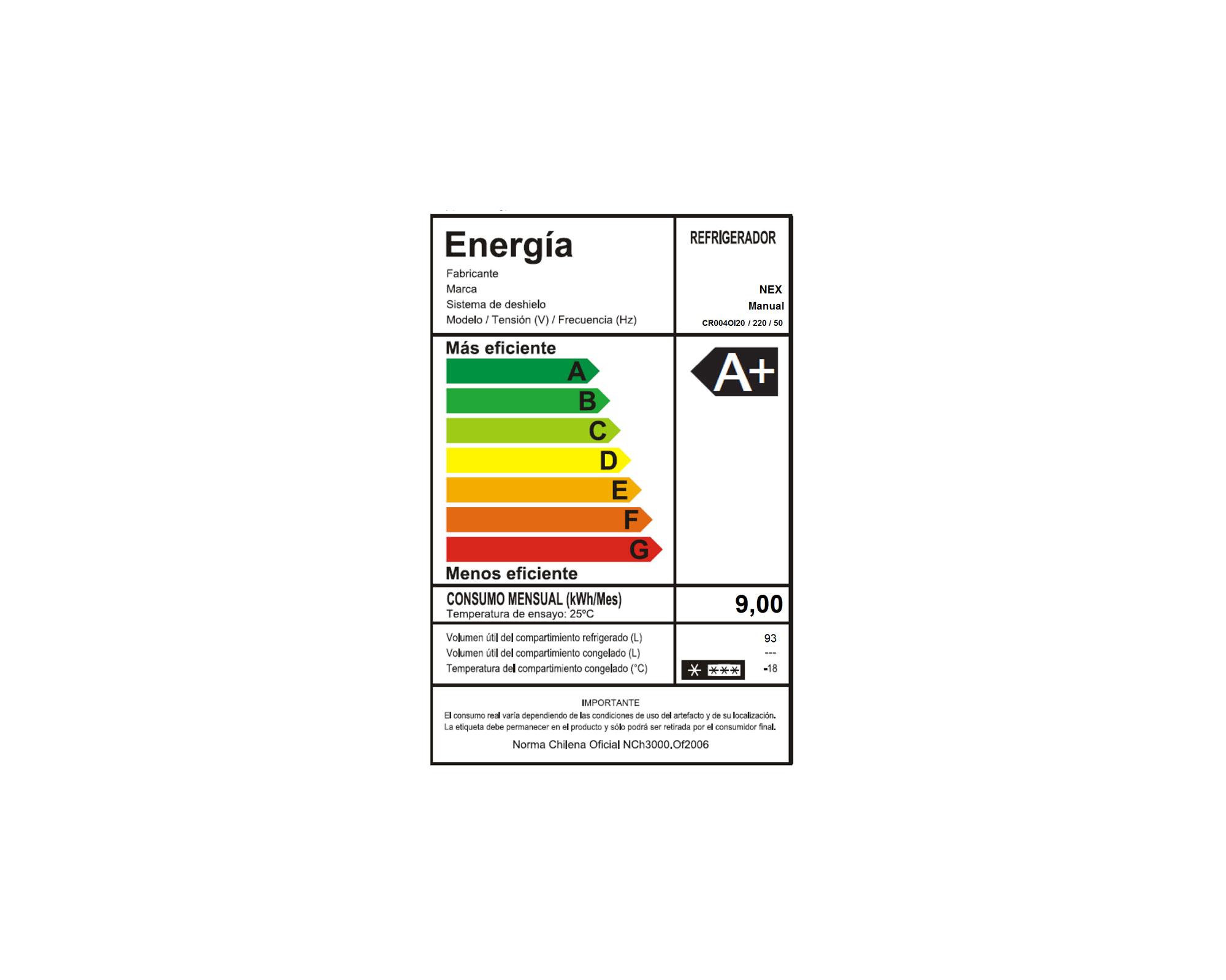 Frigobar 92 litros CR004OI20 Nex-3