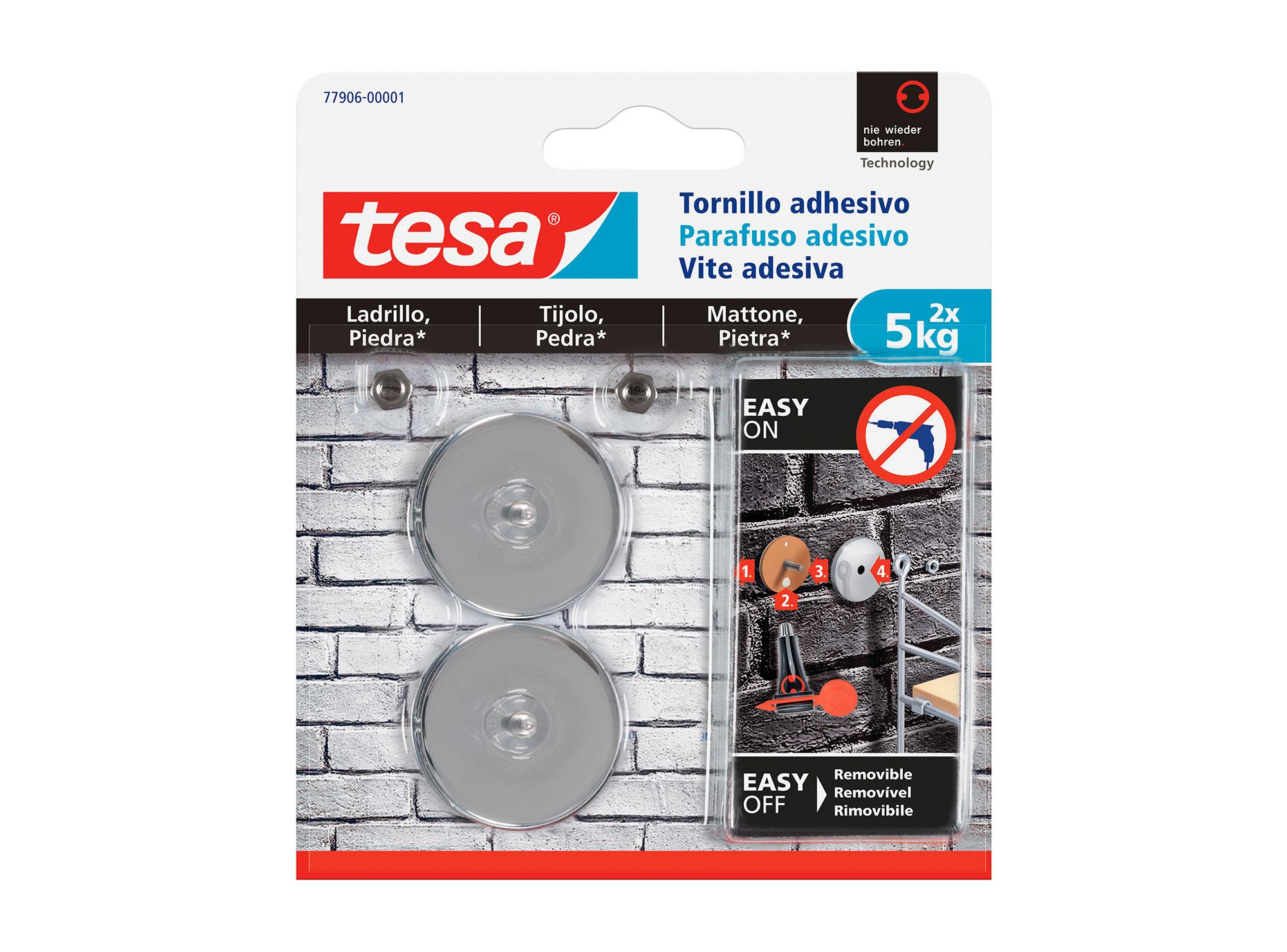 Tornillo removible superficies rugosas 5 kg redondo 2 unidades Tesa-0