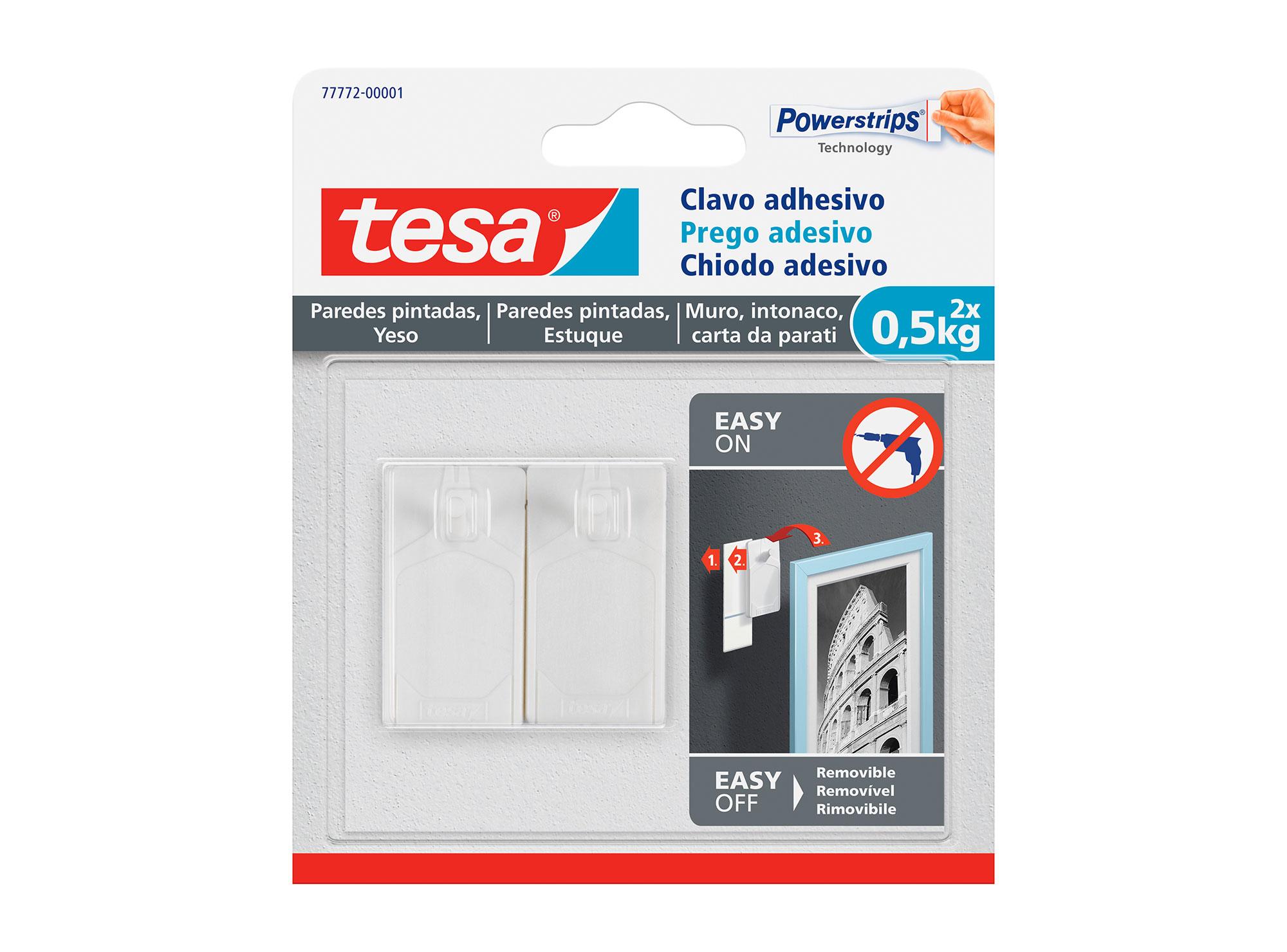 Clavo removible superficies delicadas 0,5 kg 2 unidades Tesa-0