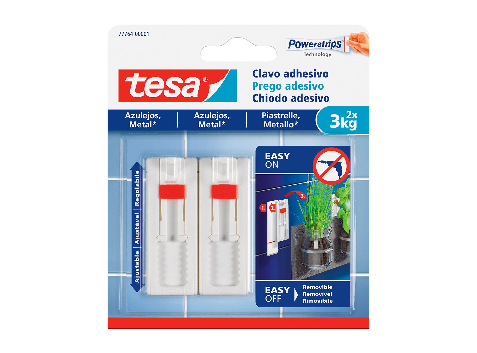 Clavo removible ajustable superficies lisas 3 kg 2 unidades Tesa-0