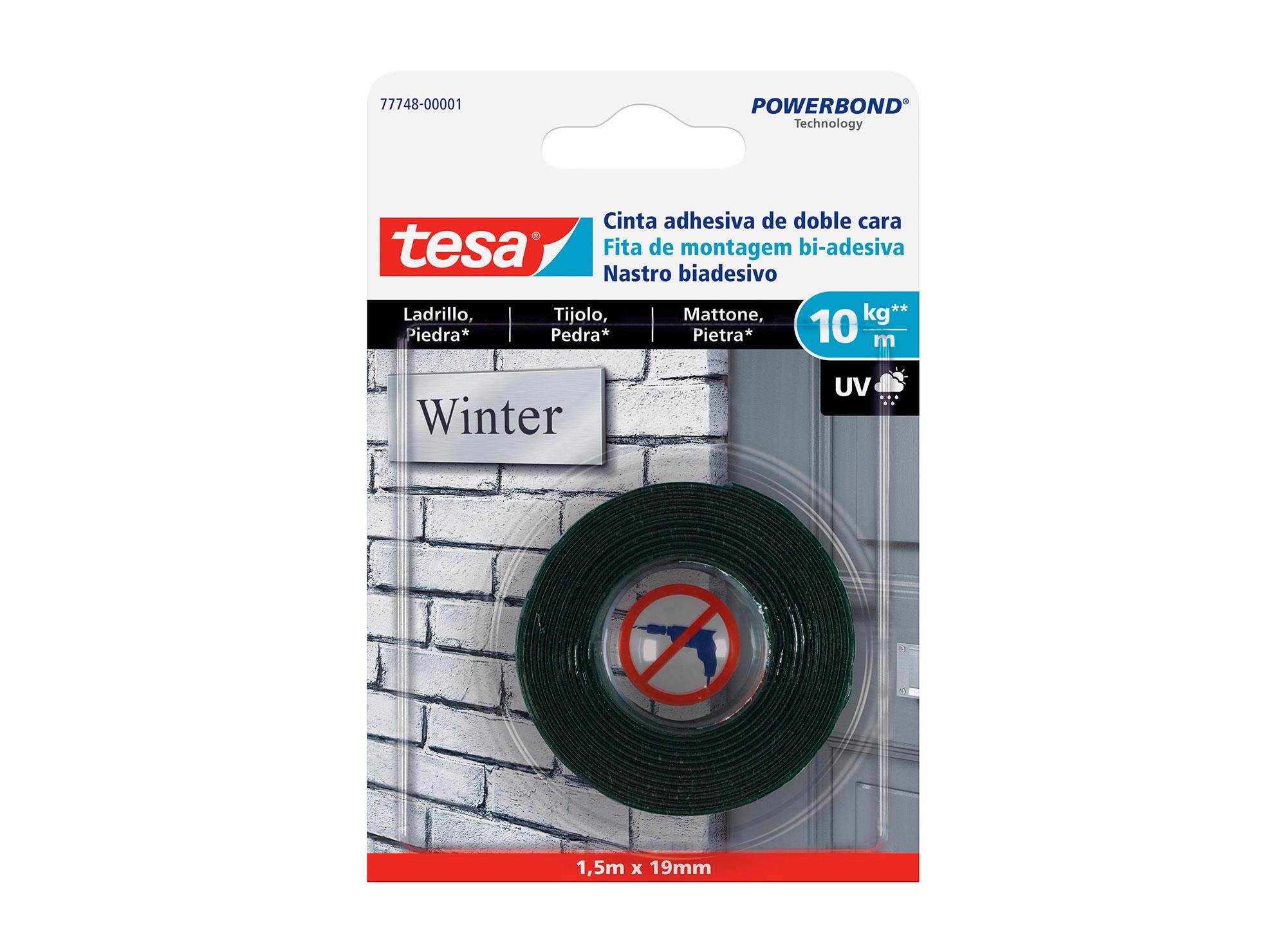 Cinta de montaje superficies rugosas 1,5 m x 19 mm Tesa-0