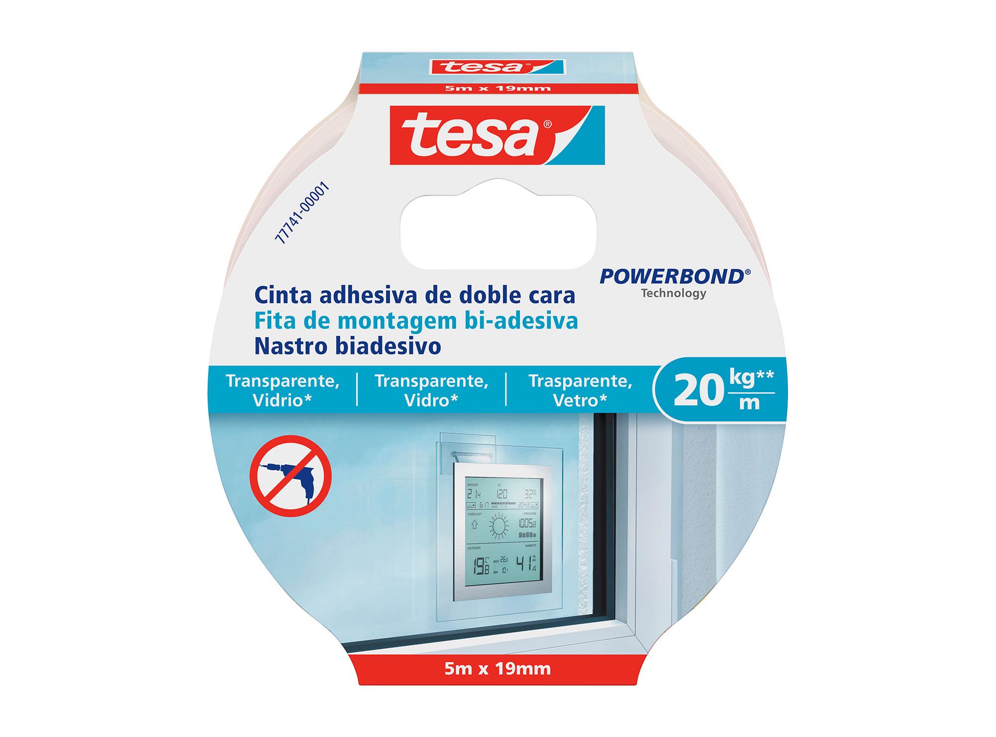 Cinta de montaje superficies transparentes 5m x 19 mm Tesa-0