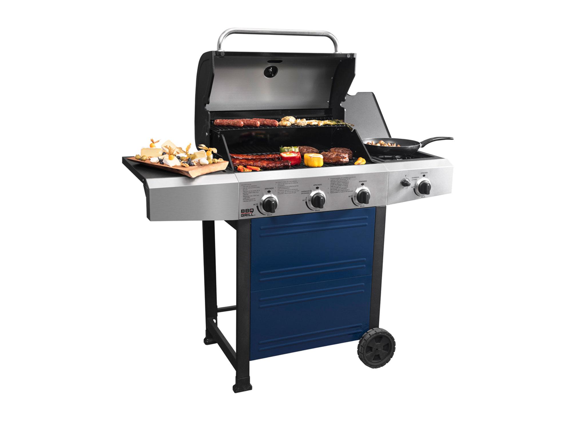 Parrilla a gas 3 quemadores + lateral Michigan BBQ Grill-7