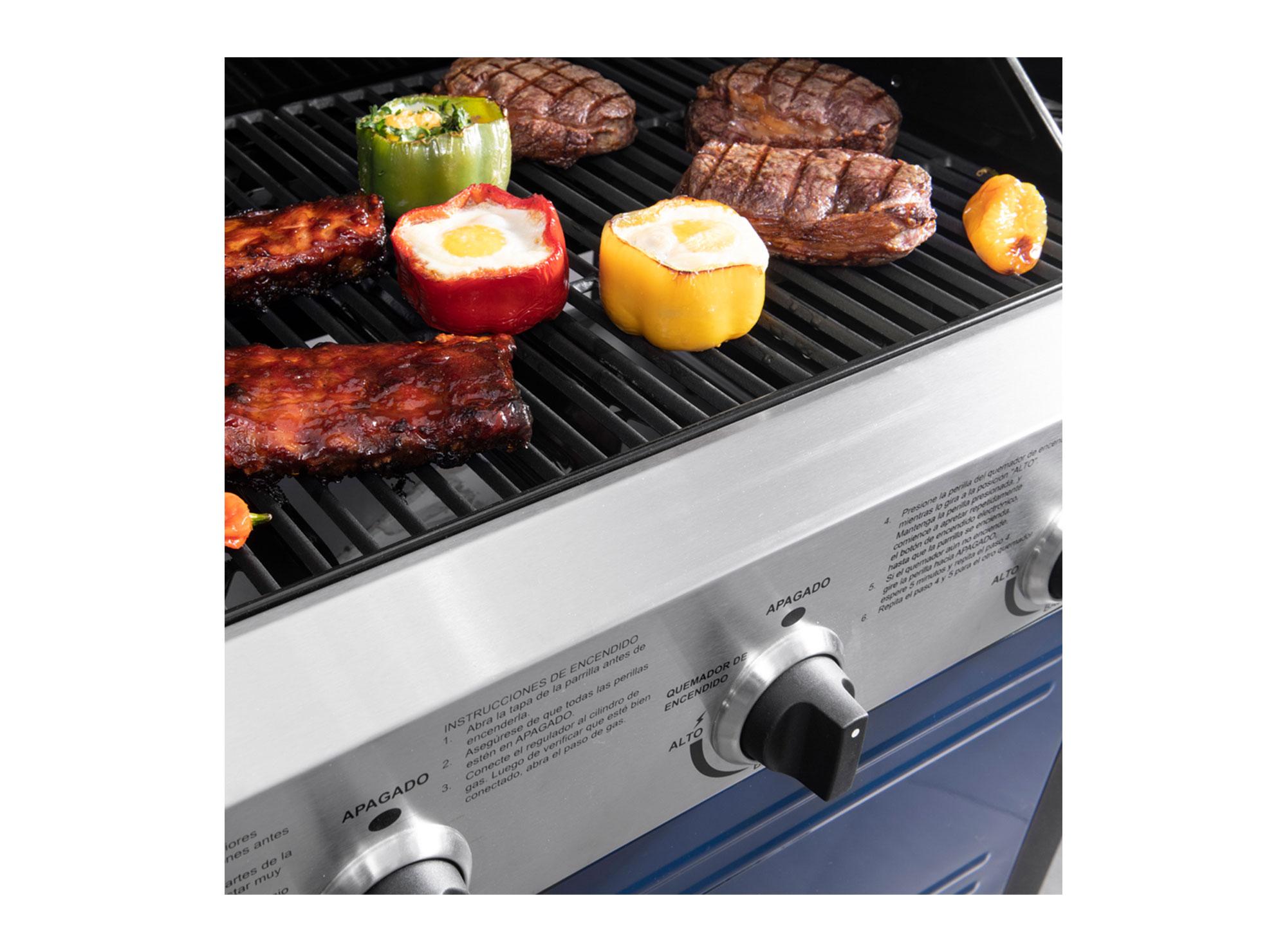 Parrilla a gas 3 quemadores + lateral Michigan BBQ Grill-6