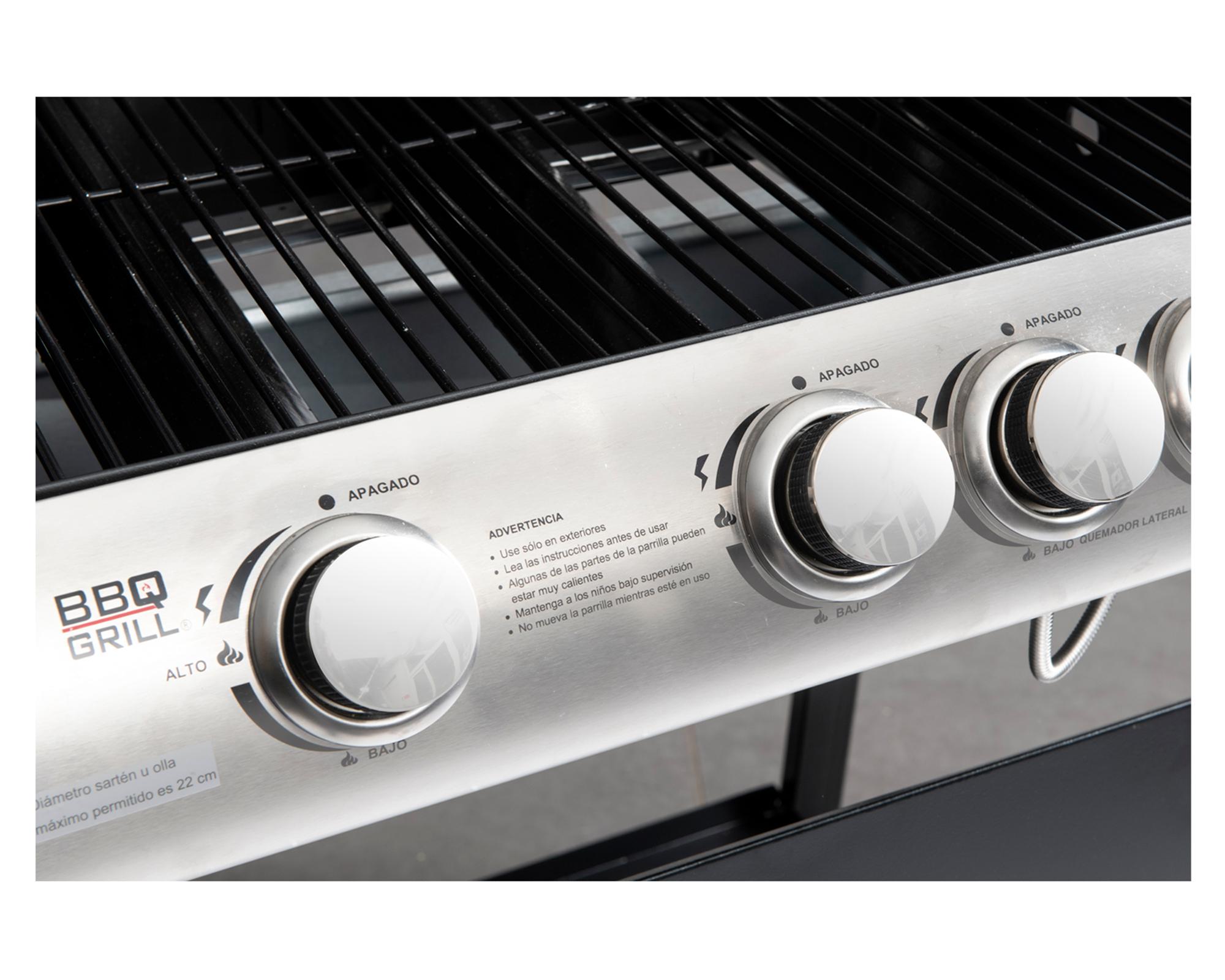 Parrilla a gas Giorgia 3 quemadores + quemador lateral BBQ Grill-4