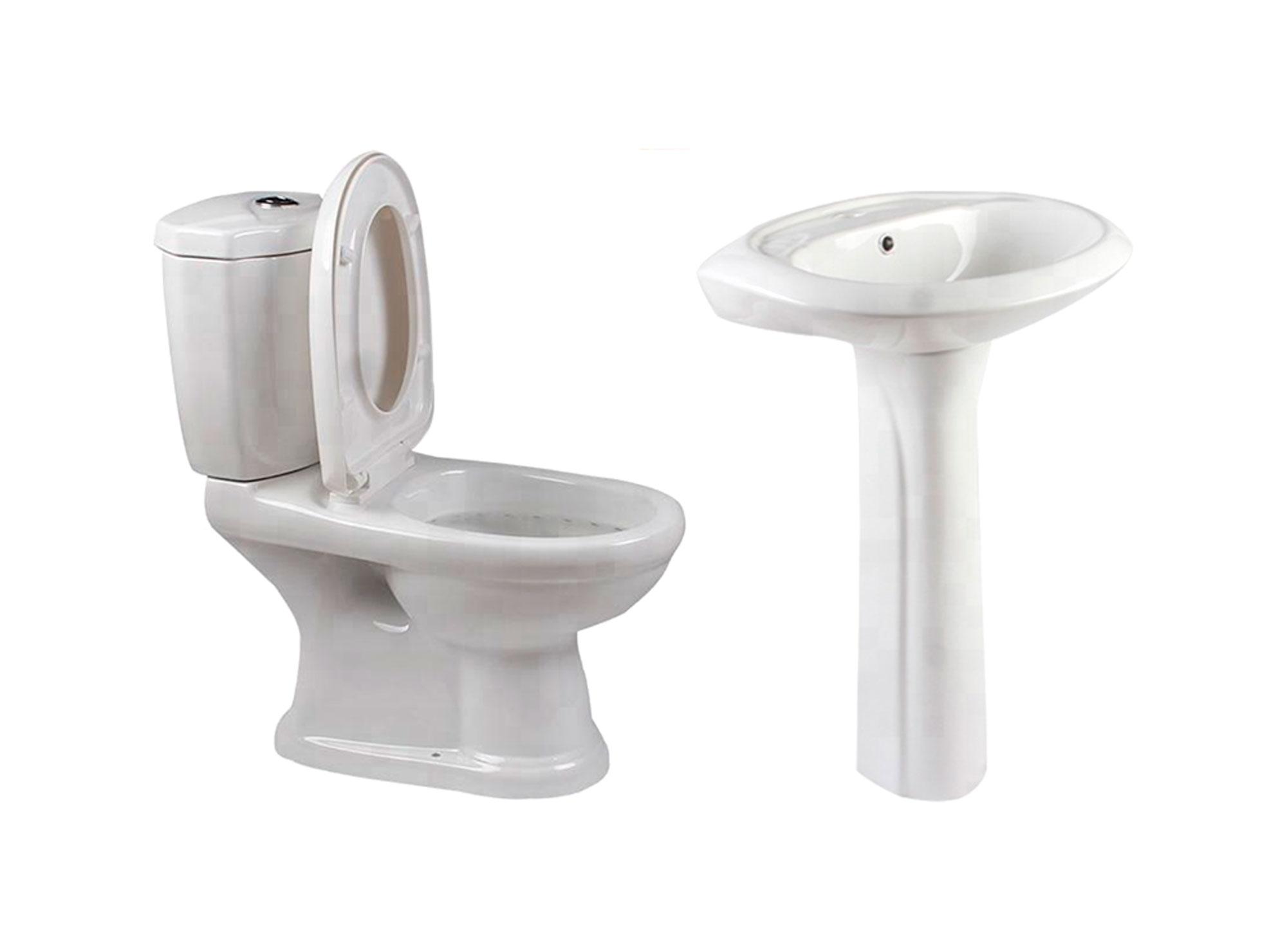 Juego de baño WC + lavamanos pedestal Portland-1