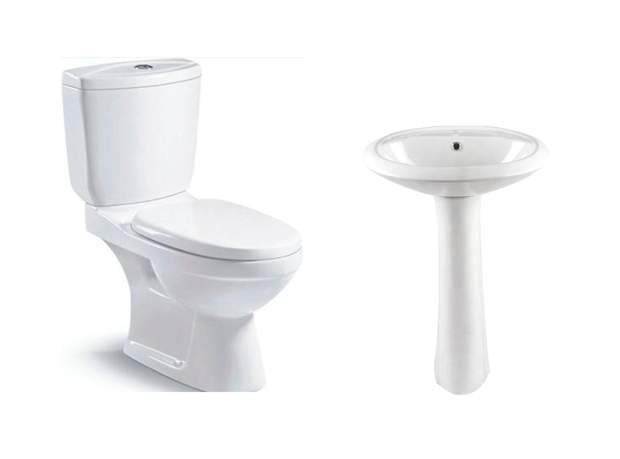 Juego de baño WC + lavamanos pedestal Portland-0