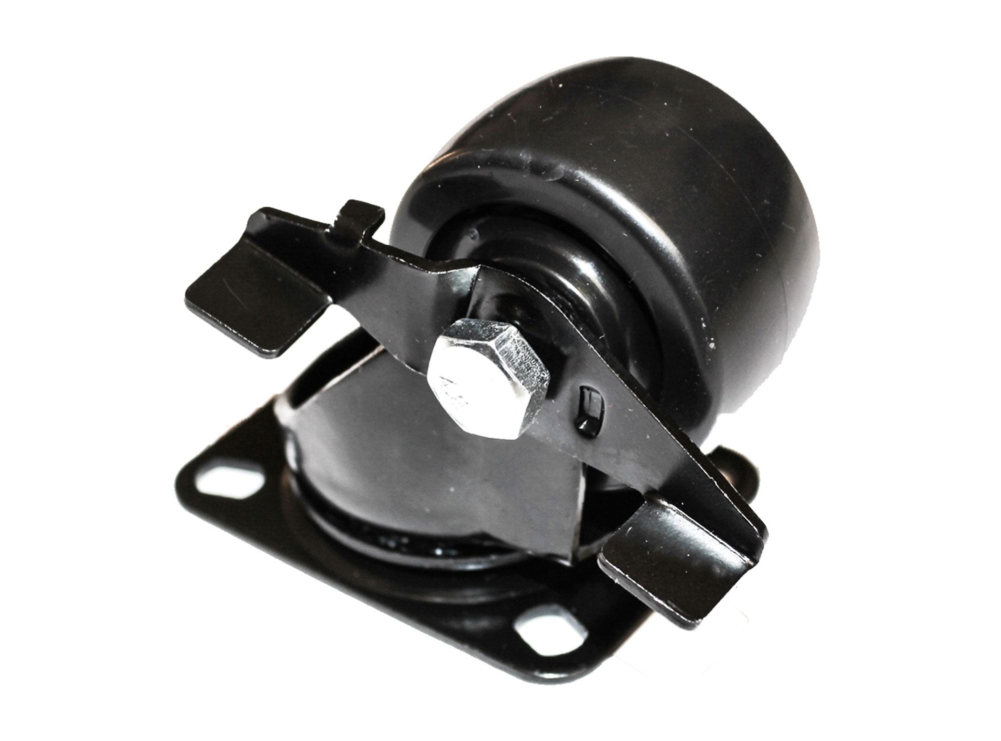 Rueda 50 mm placa con freno negro Gevemac-2