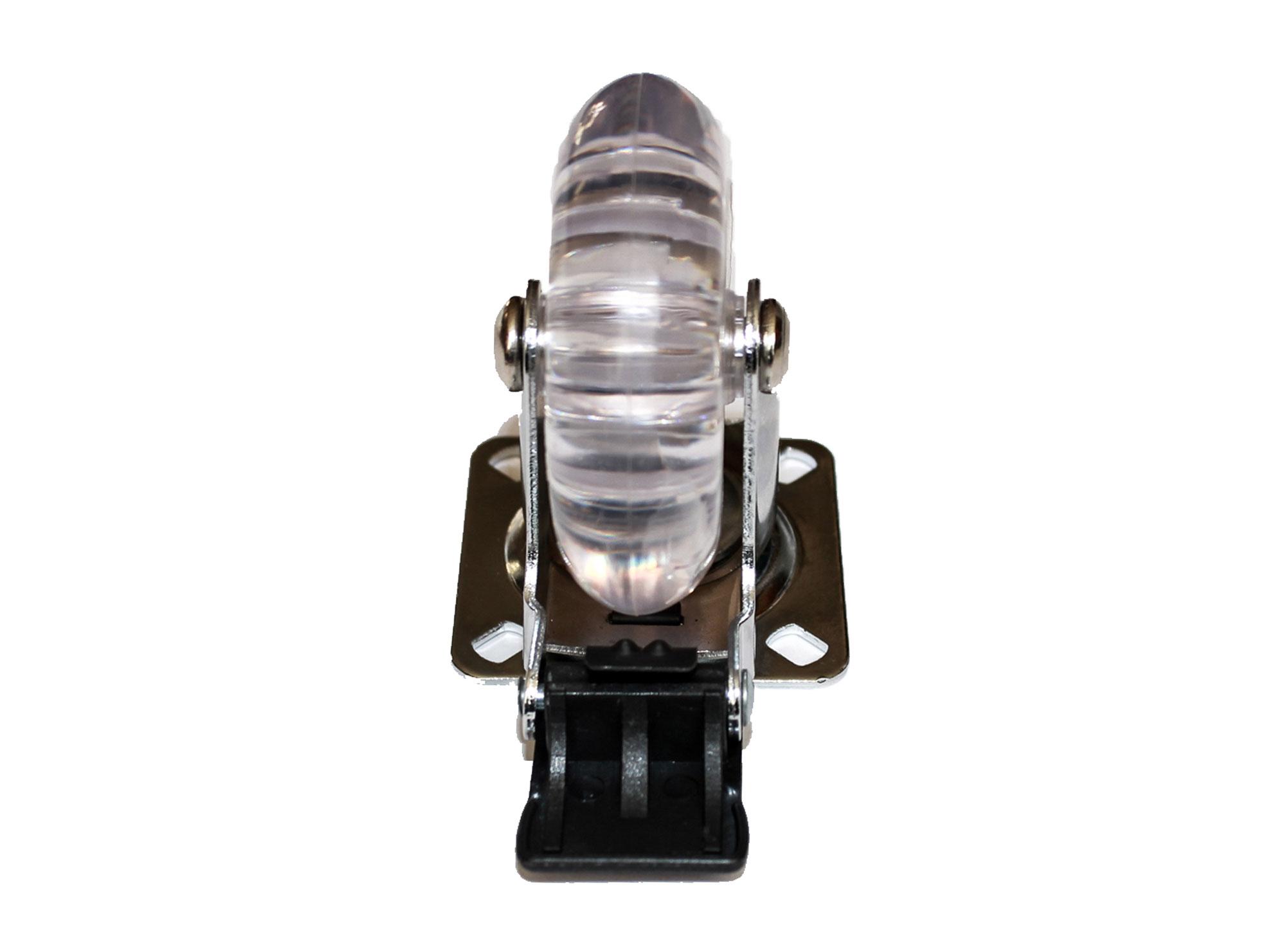 Rueda 75 mm placa con freno transparente Gevemac-2