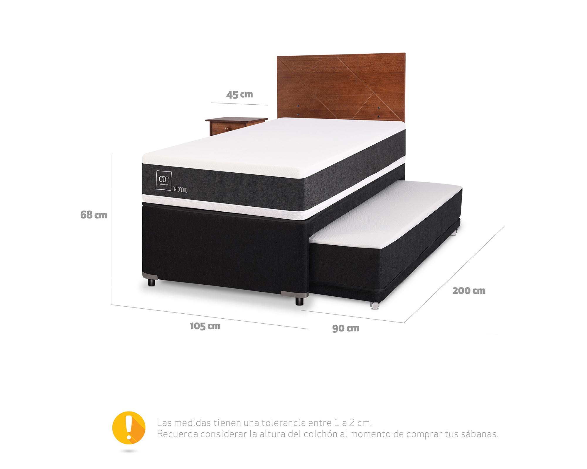 Diván 1.5 plazas Ortopedic + set New Villarrica Cic-8
