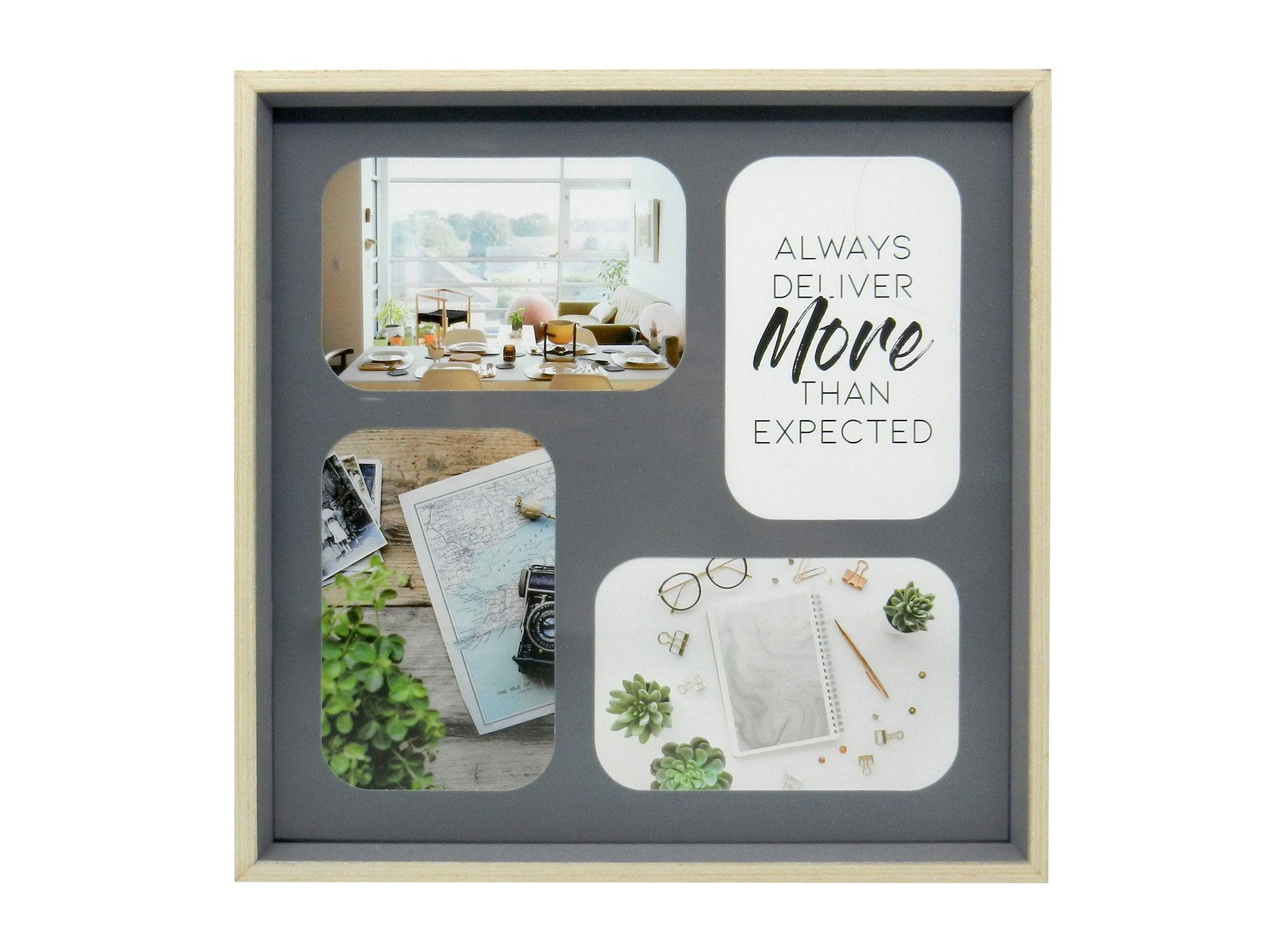 Marco 4 fotos 10x15 cm gris Ronda-0