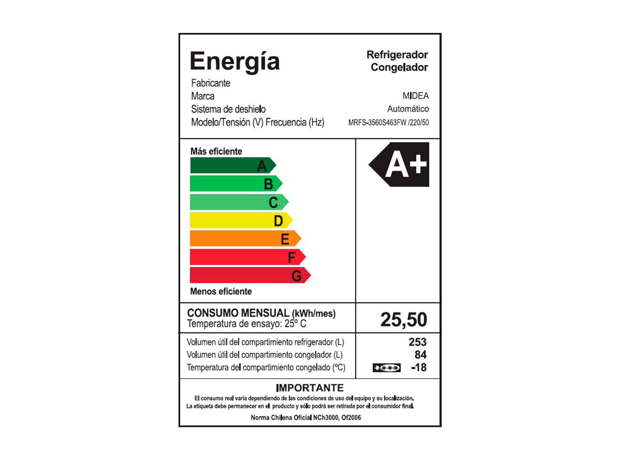 Refrigerador no frost 356 litros MRFS-3560S463FW dark silver Midea-6