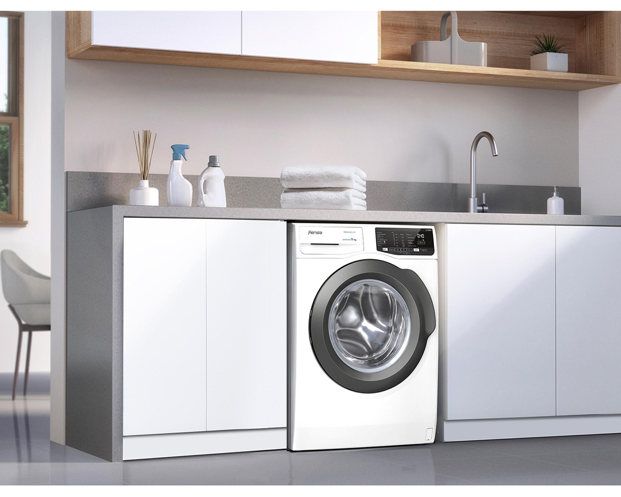 Lavadora carga frontal 11 kg Premium care 11W blanco Fensa-4