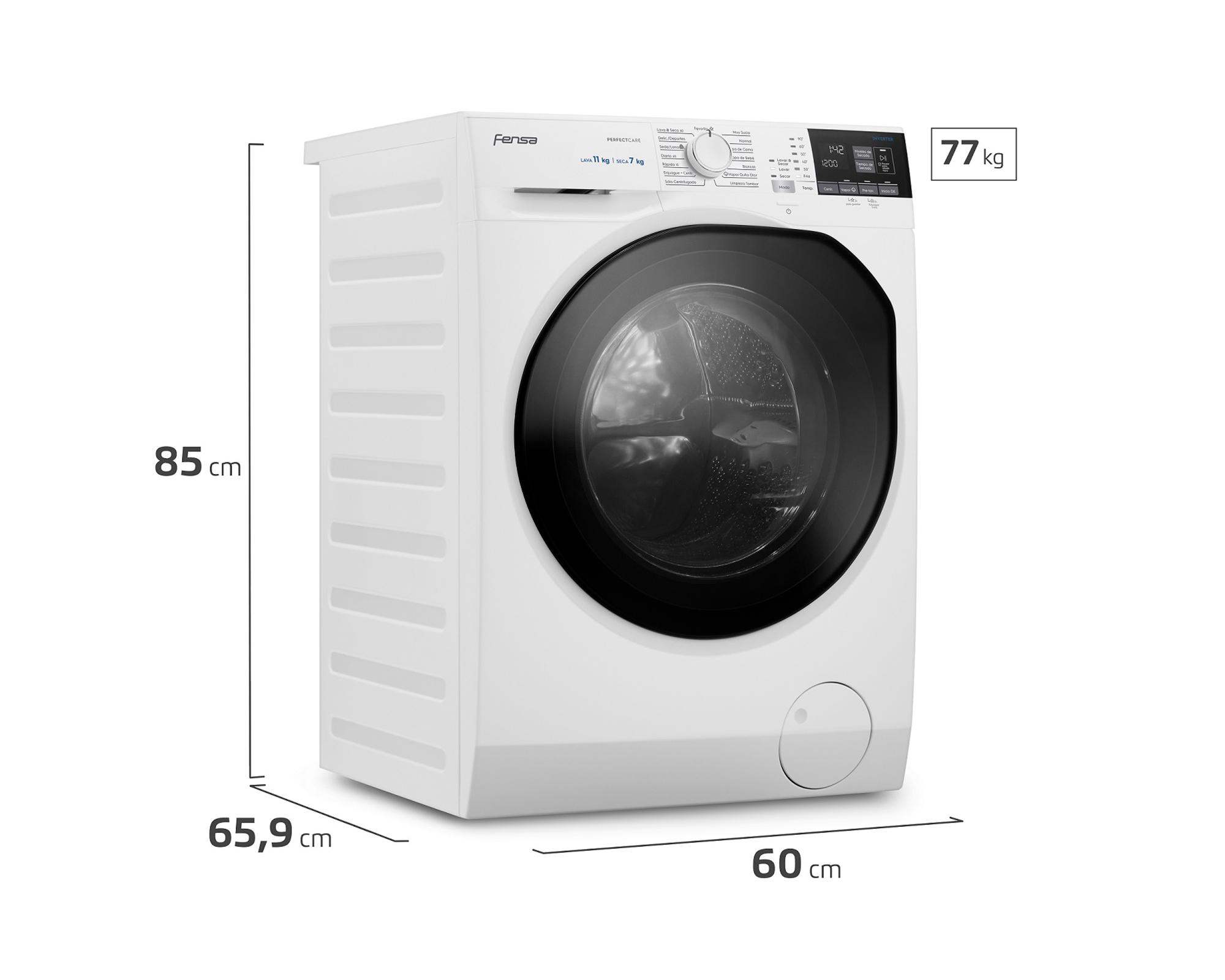 Lavadora secadora carga frontal 11/7 kg Perfect care 11WD blanco Fensa-4