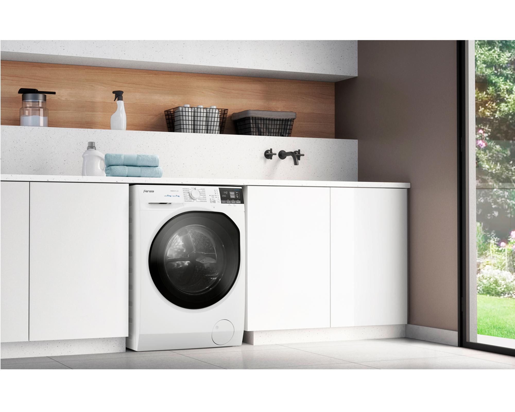 Lavadora secadora carga frontal 11/7 kg Perfect care 11WD blanco Fensa-3