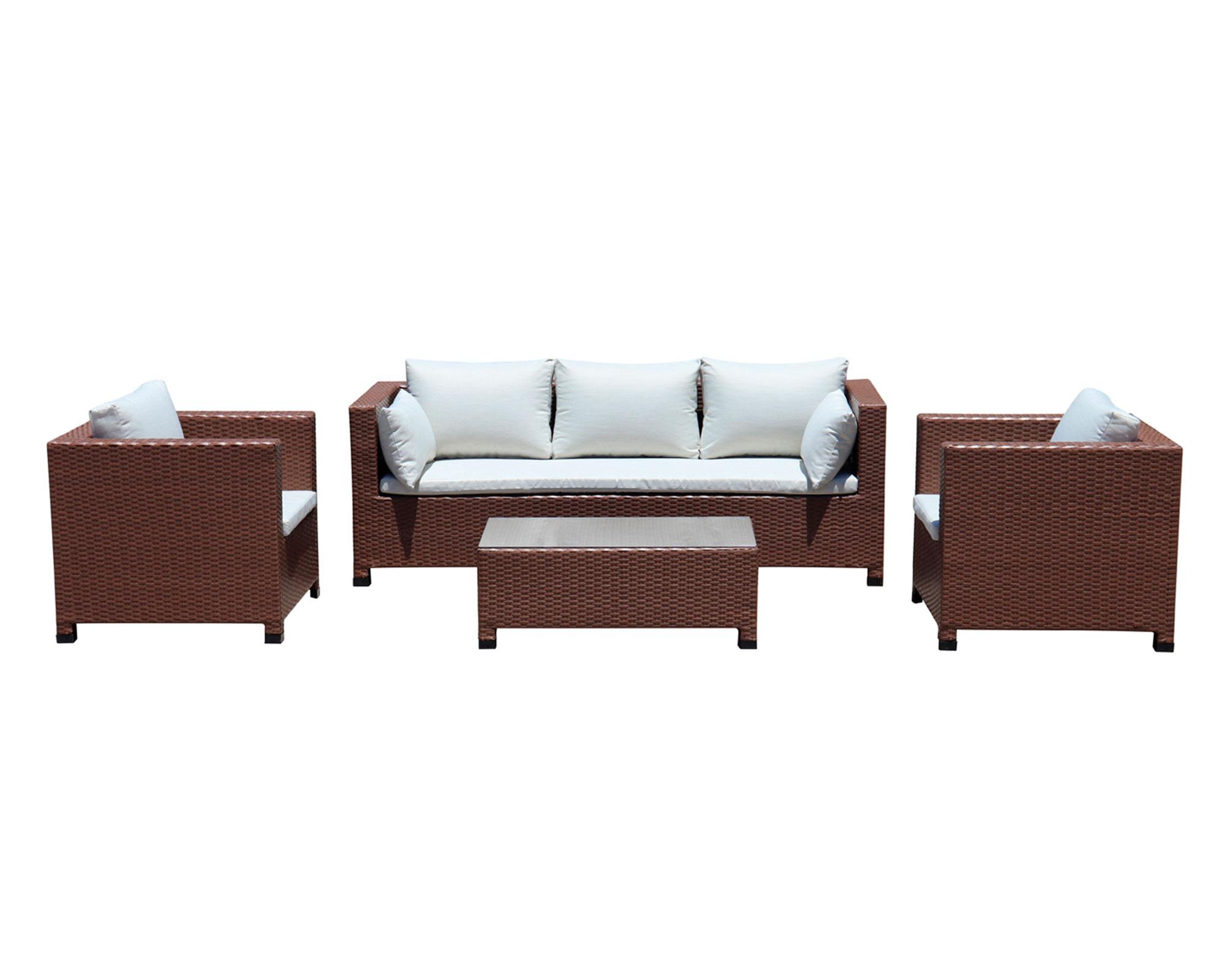 Set terraza 5 personas Dorian café claro Outzen-2