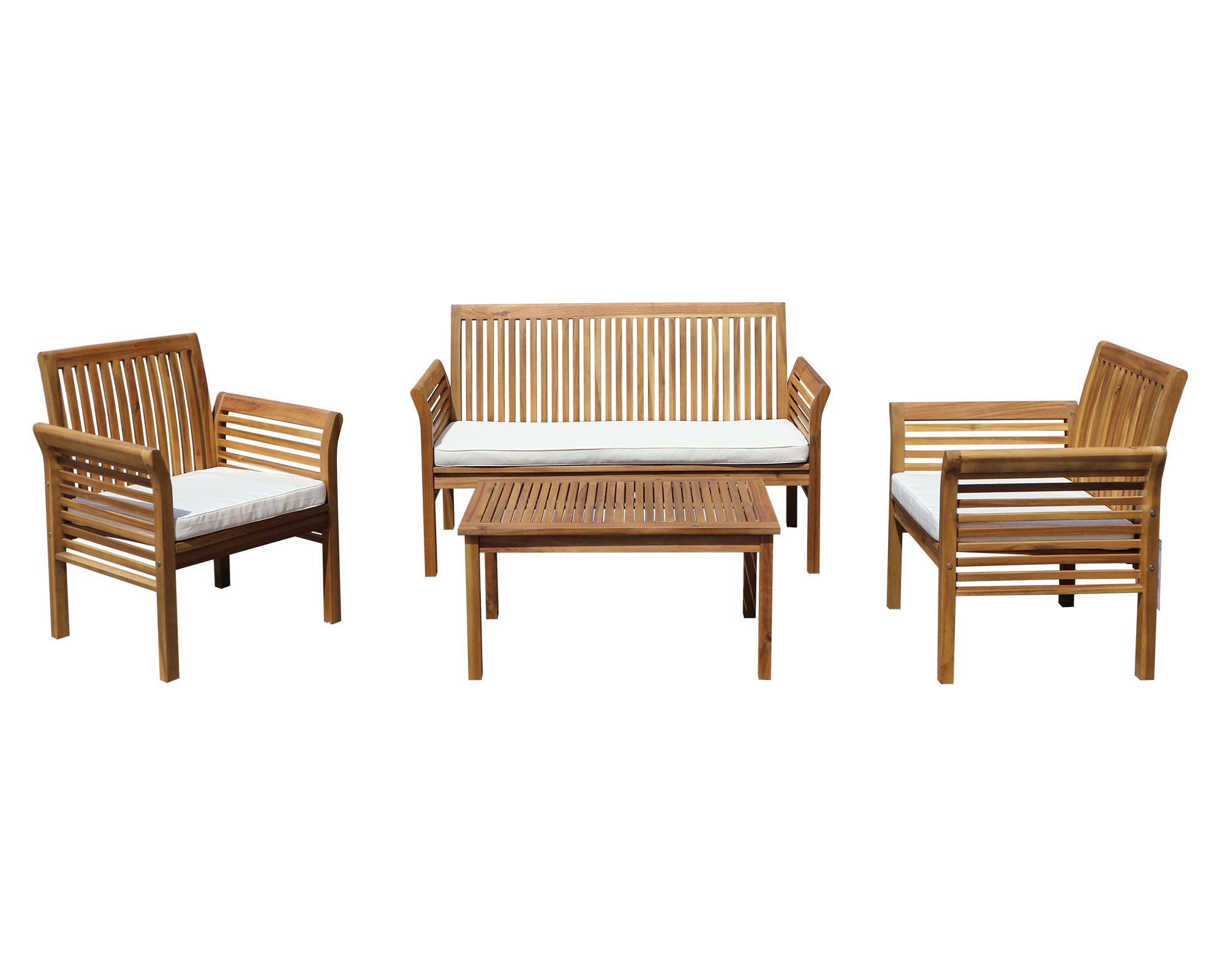 Set terraza 4 personas Veneto natural Outzen-0