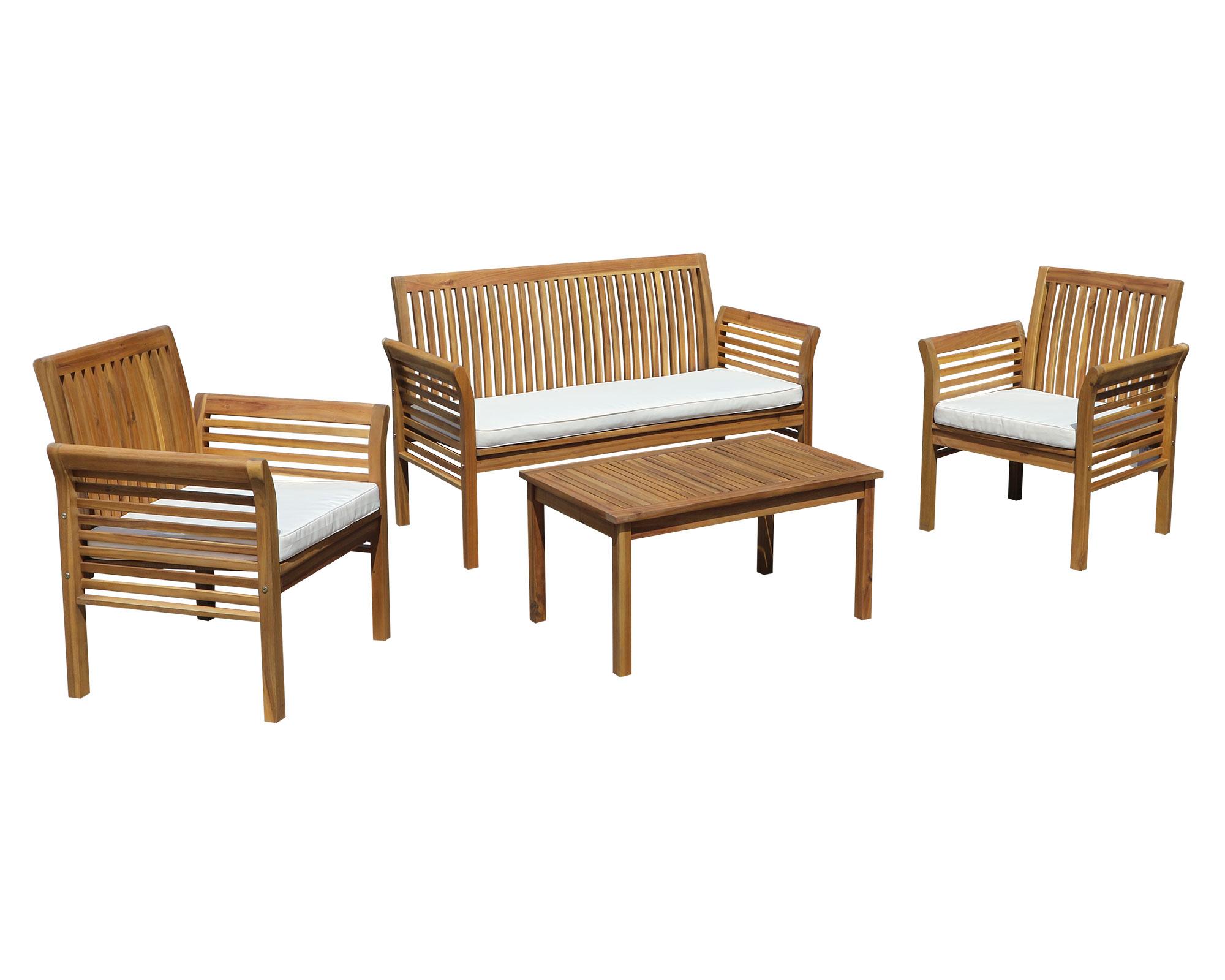 Set terraza 4 personas Veneto natural Outzen-2