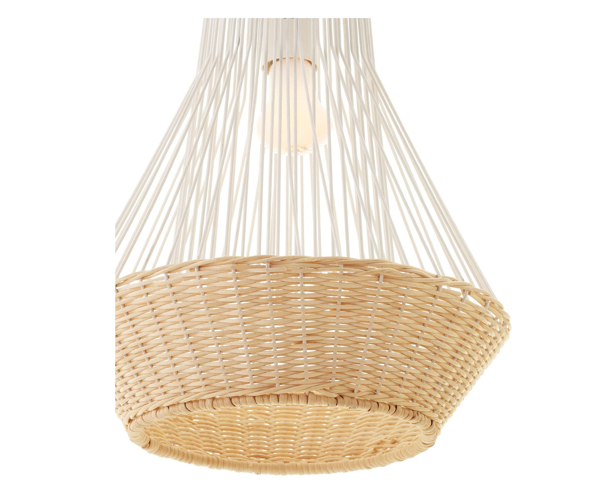 Lámpara colgar 1L E27 Benin blanco/natural Abitare-1