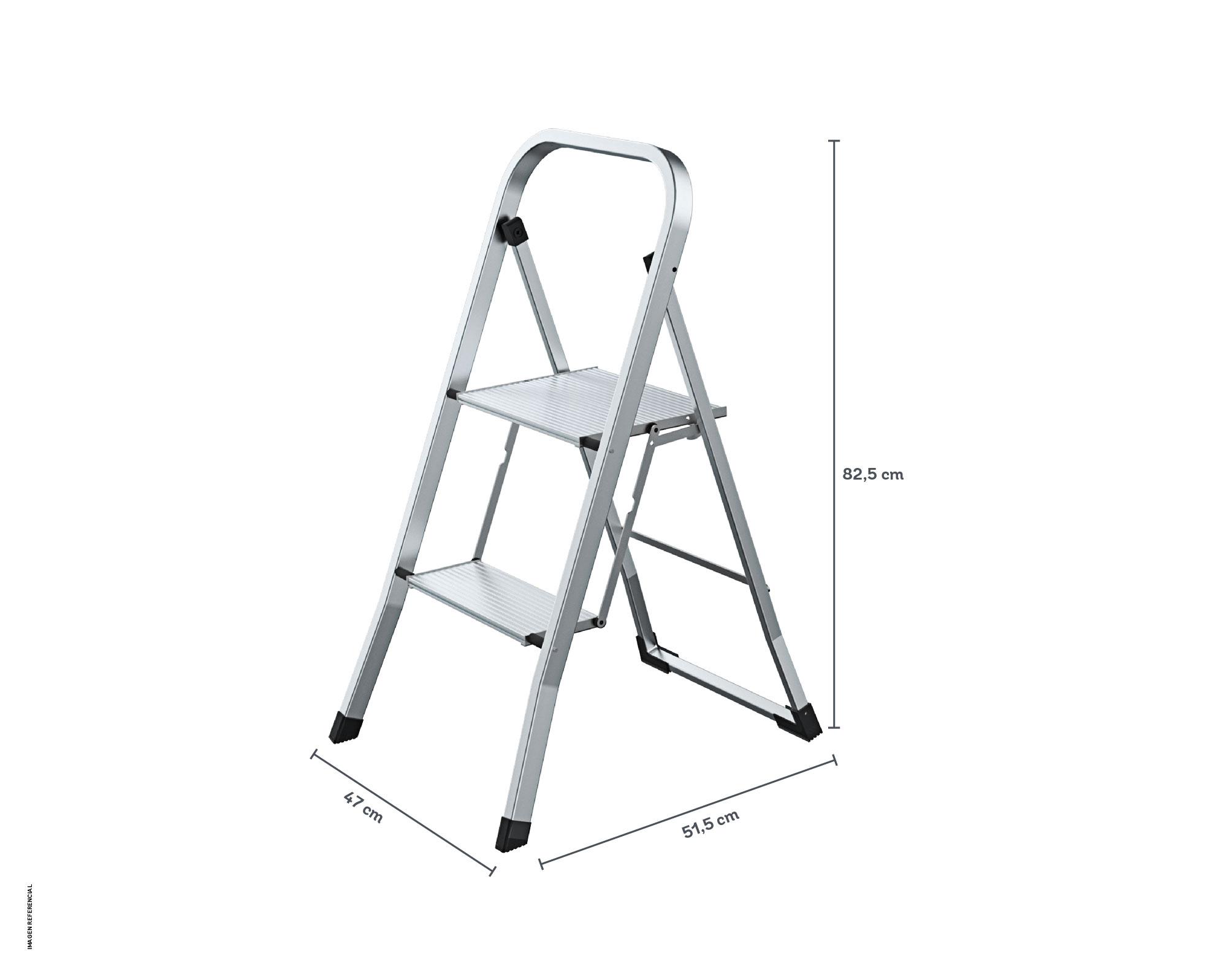 Escalera Cotidiana 2 Niveles Aluminio 150 kg-4